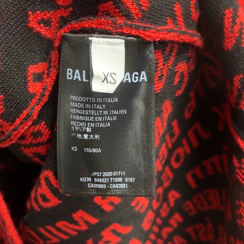 Balenciaga Balenciaga Red Full Print Logo Sweater Size US XS / EU 42 / 0 - 4 Thumbnail
