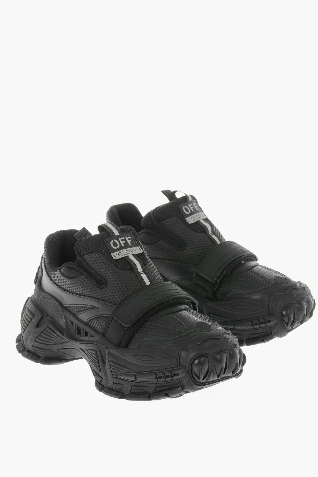 Off-White og1mm0426 Leather & Fabric Solid-Color Sneakers in Black Size US 9 / EU 42 - 3 Thumbnail