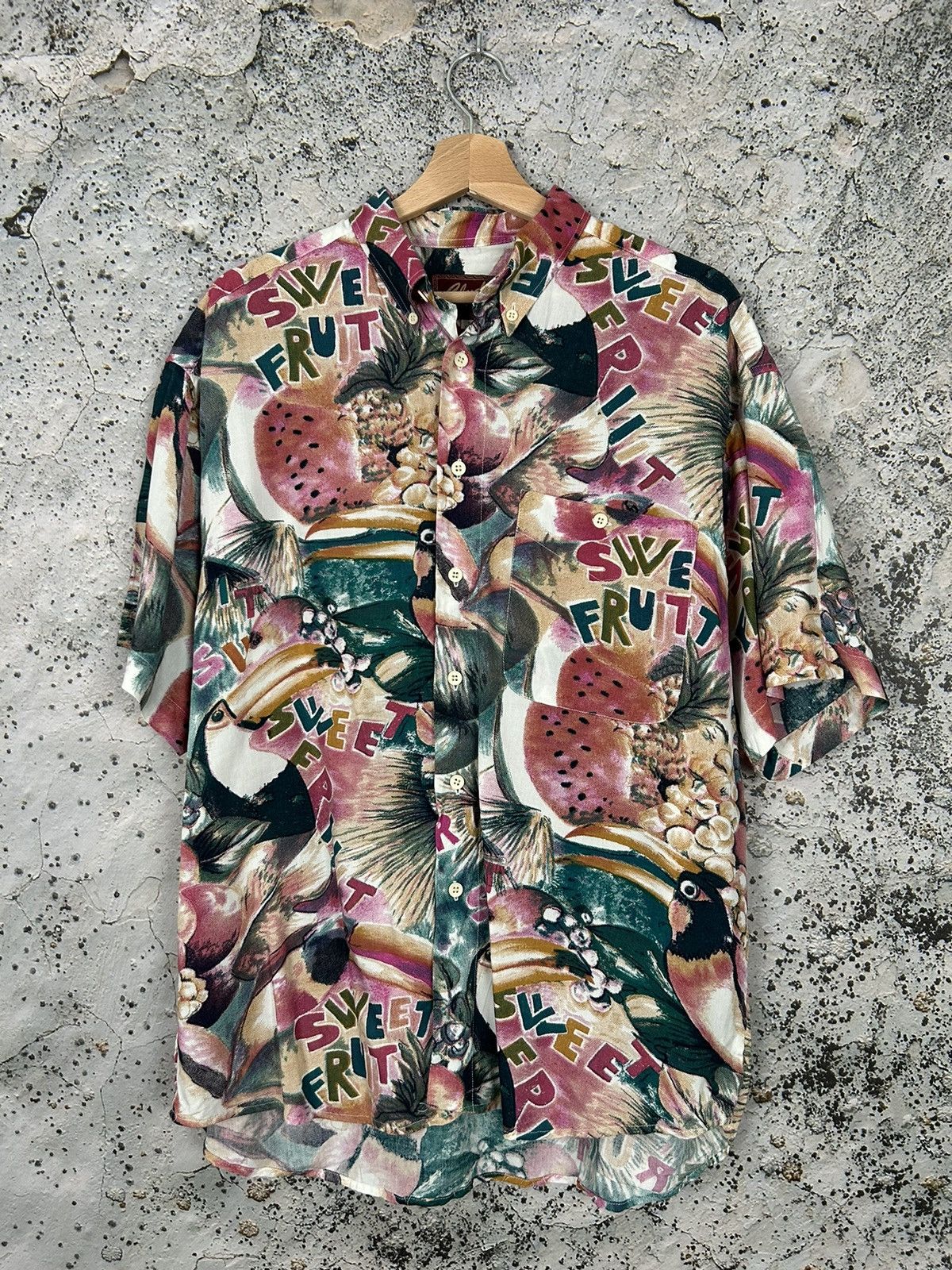 Vintage Vintage Hawaiian Shirt Oversized Fruits 90s Hype Size US S / EU 44-46 / 1 - 1 Thumbnail