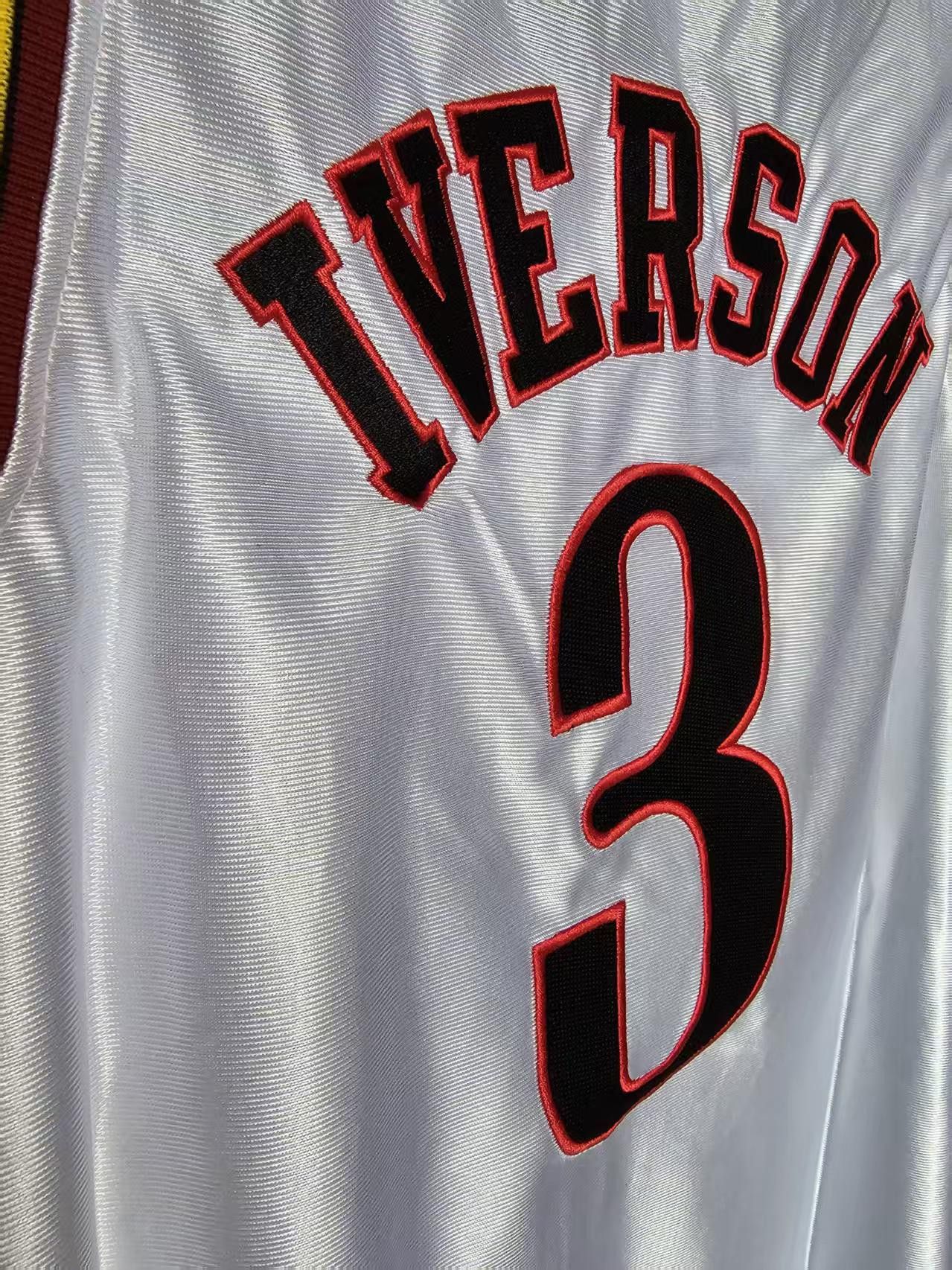 NBA 76ers #3 Allen Iverson Jersey Double Stitched White Size US M / EU 48-50 / 2 - 3 Thumbnail