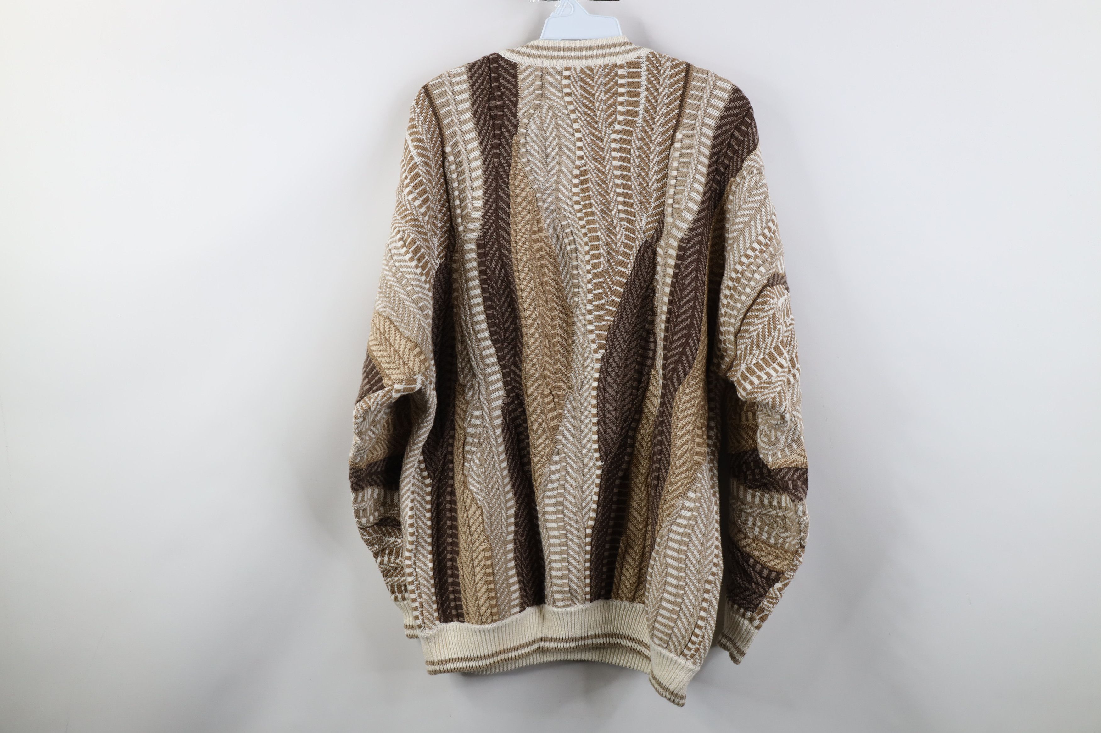 Vintage Vintage 90s Coogi Style Chunky Crewneck Sweater Earth Tone Size US XL / EU 56 / 4 - 8 Thumbnail