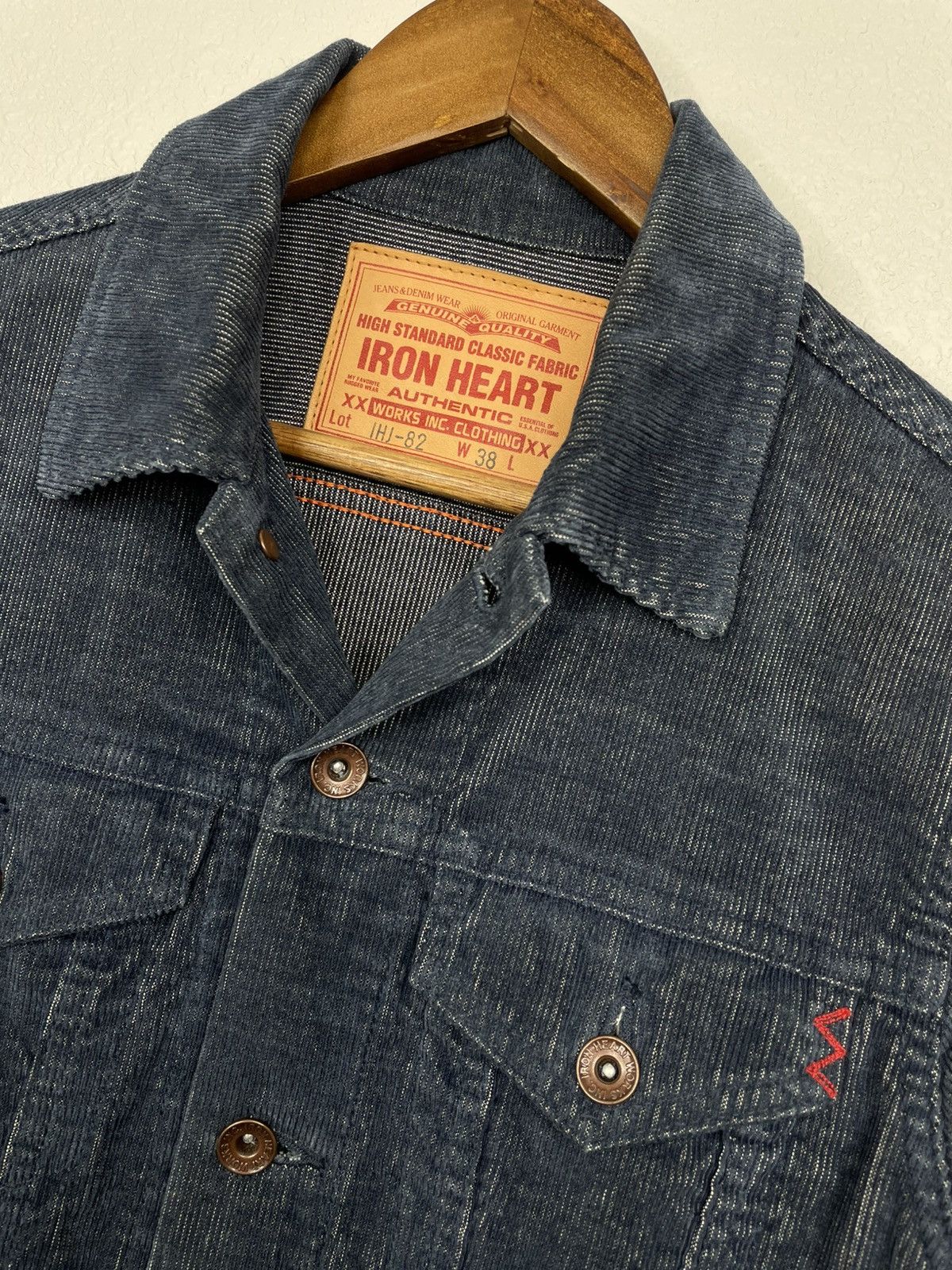 Iron Heart Iron Heart IHJ-82 Indigo Corduroy Modified Type 3 - 38 Size US M / EU 48-50 / 2 - 3 Thumbnail