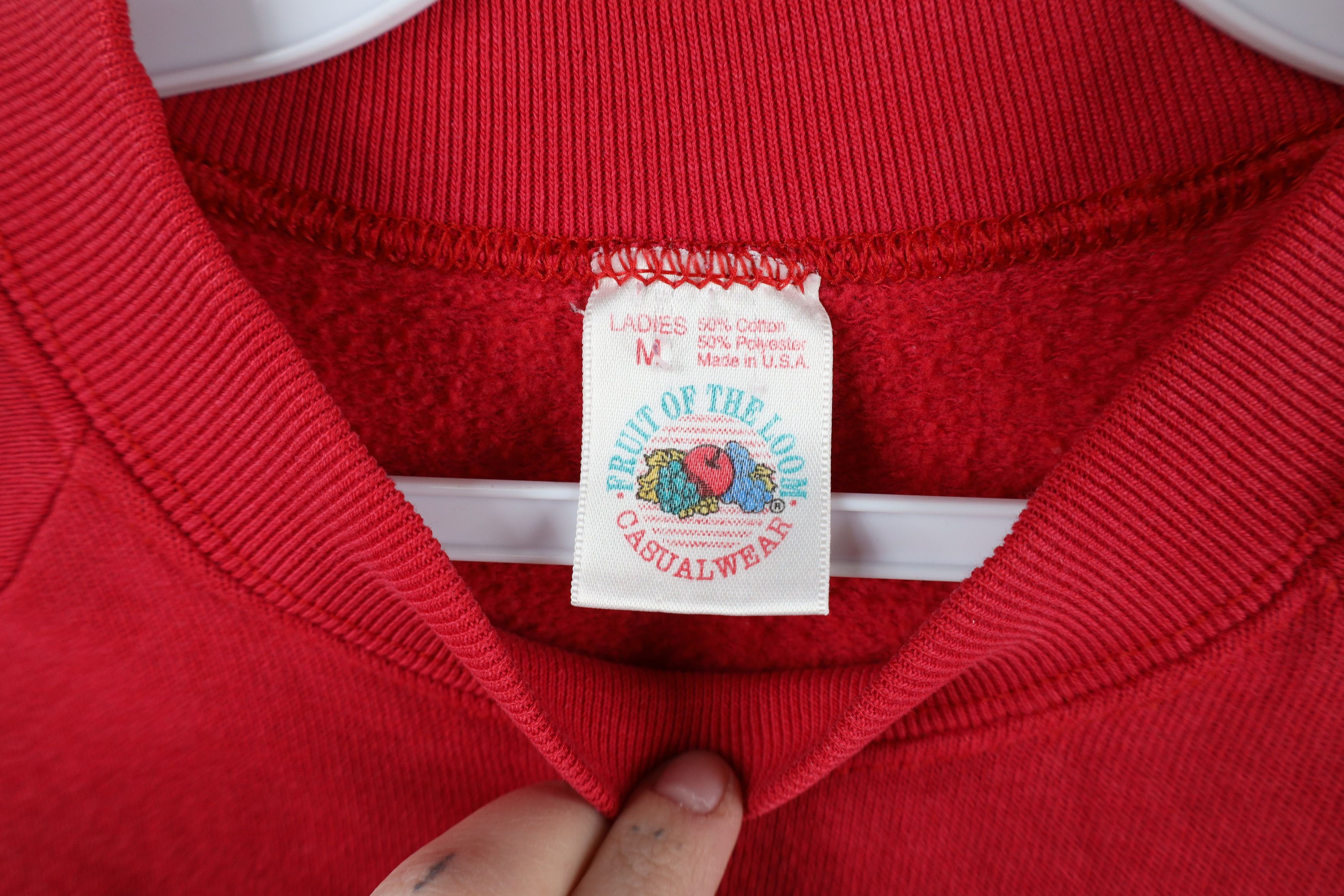 Vintage Vintage 90s Streetwear Blank Crewneck Sweatshirt Red USA Size M / US 6-8 / IT 42-44 - 5 Thumbnail