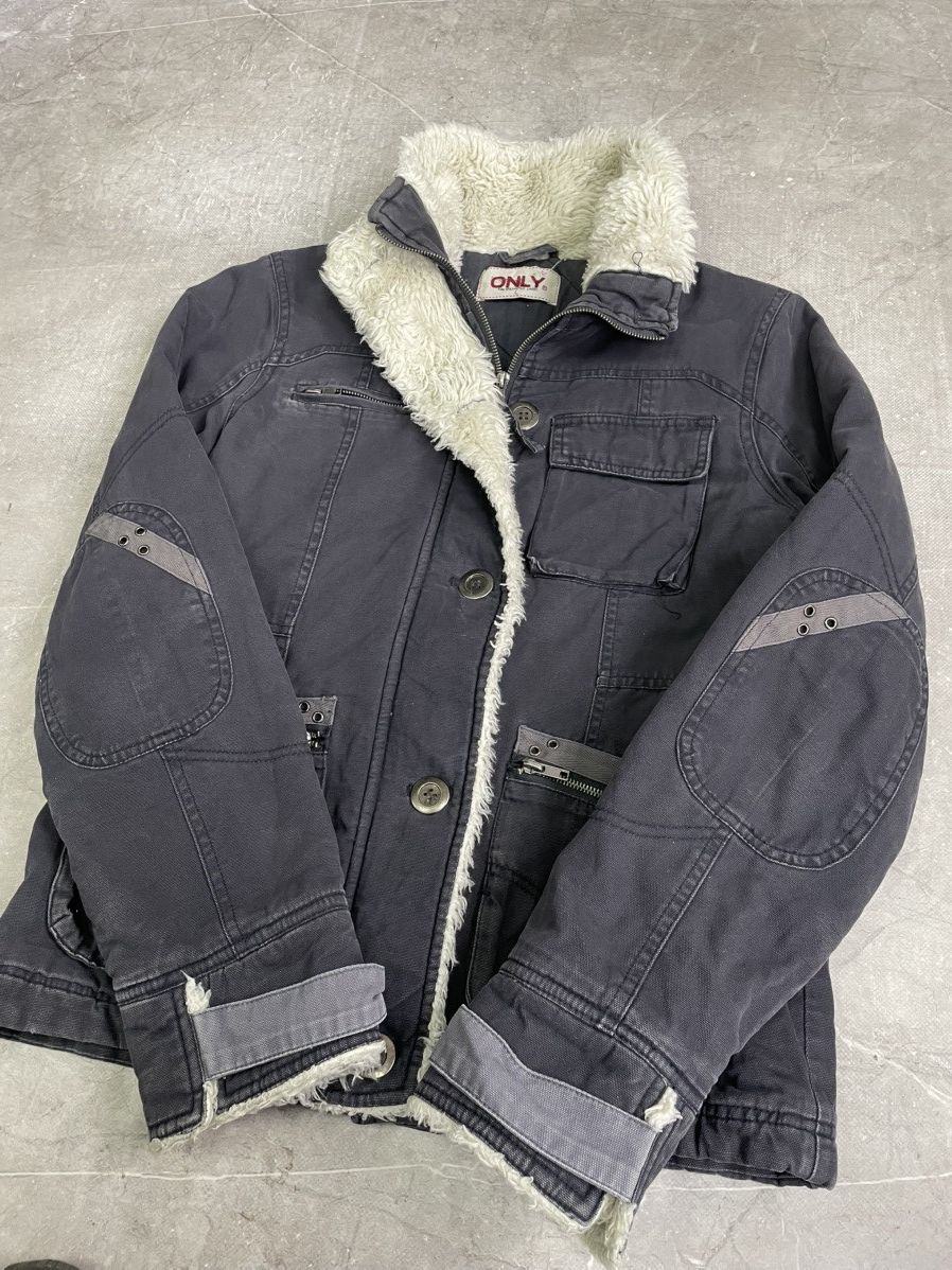 Hysteric Glamour Canvas y2k fur jacket vintage cropped military style Size US M / EU 48-50 / 2 - 6 Thumbnail