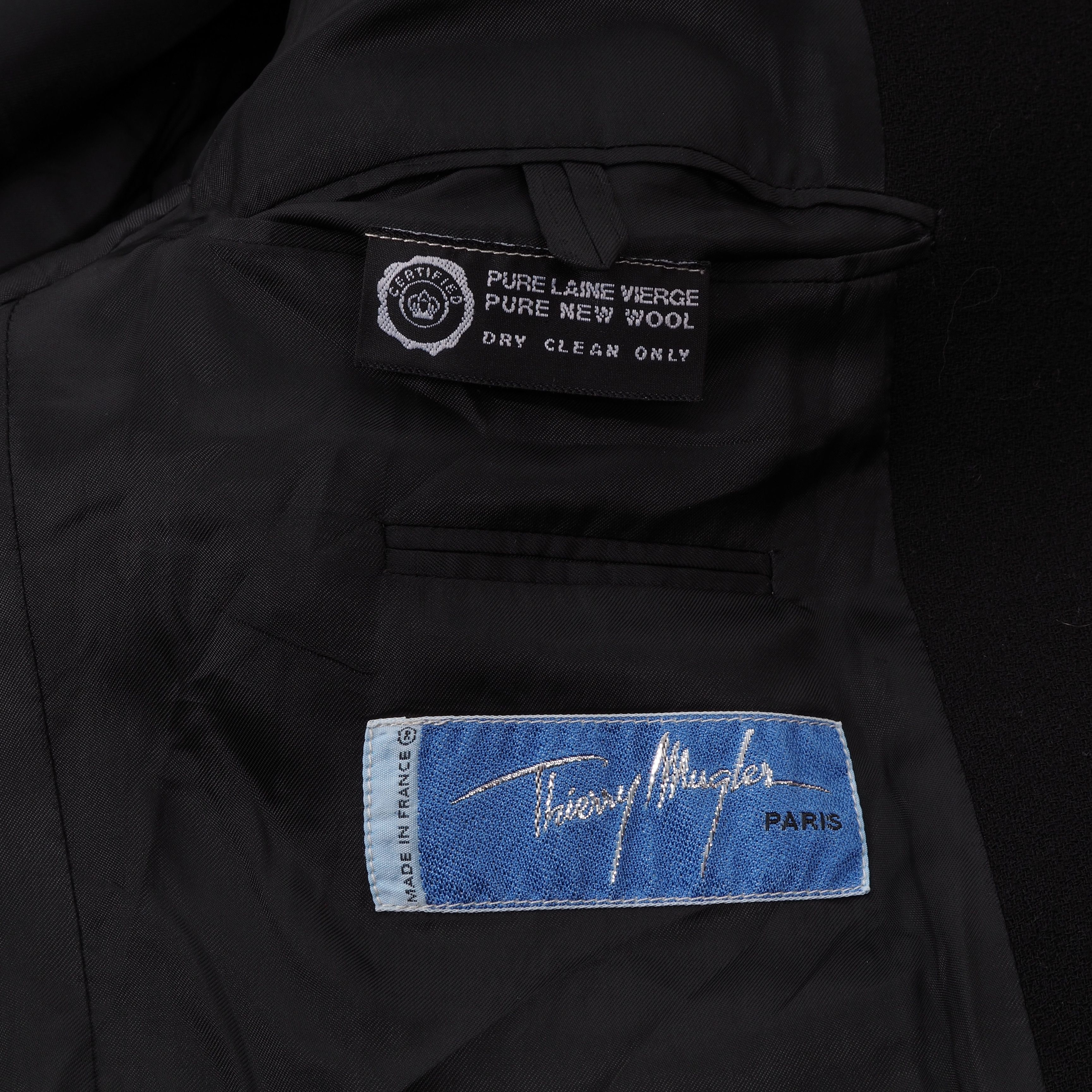 Thierry Mugler × Vintage Thierry Mugler Vintage Wool Black Sport Coat Blazer Jacket Size 40R - 7 Thumbnail