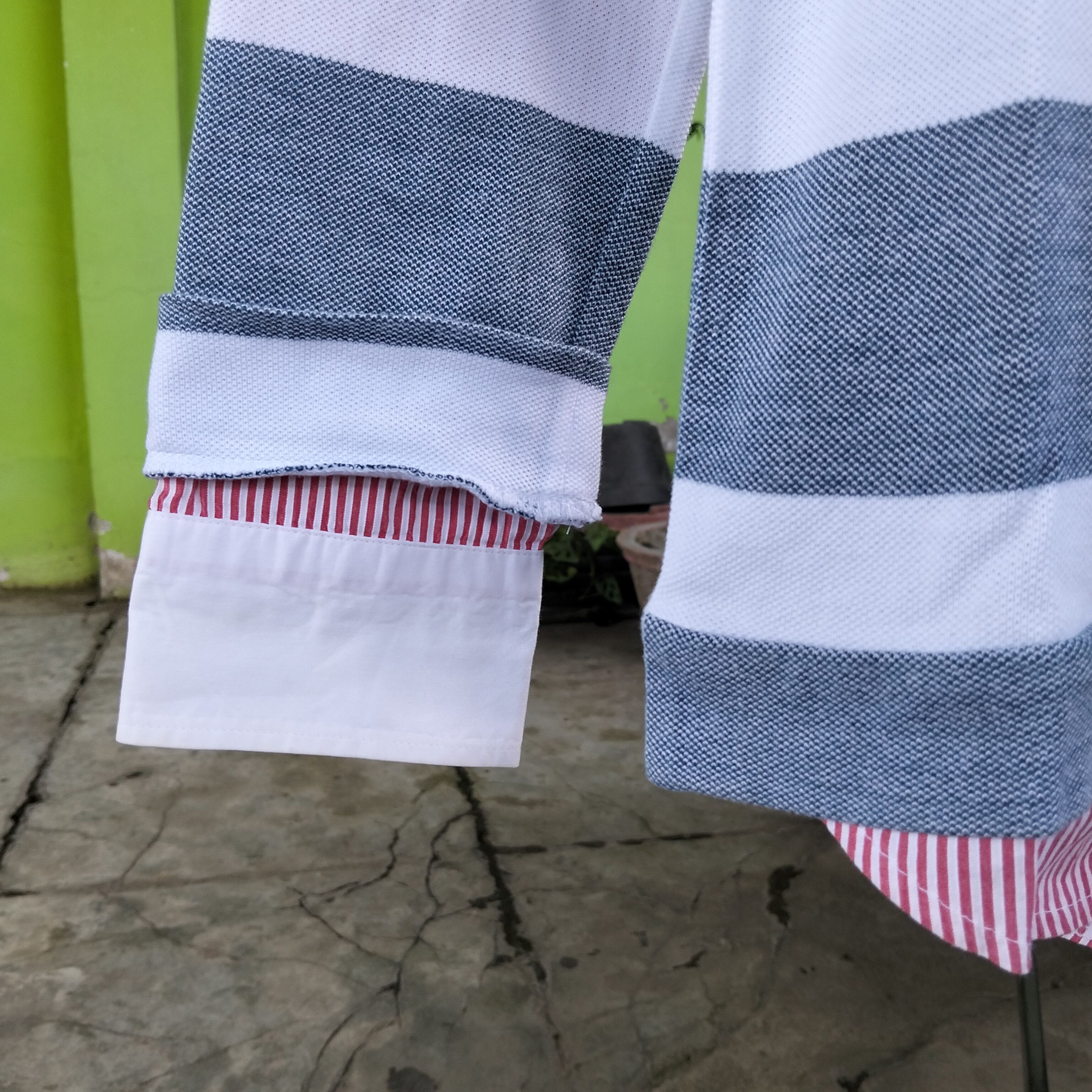 Katharine Hamnett London Katharine Hamnett London Stripe Double Layer Long Sleeve Tee Size US S / EU 44-46 / 1 - 4 Thumbnail