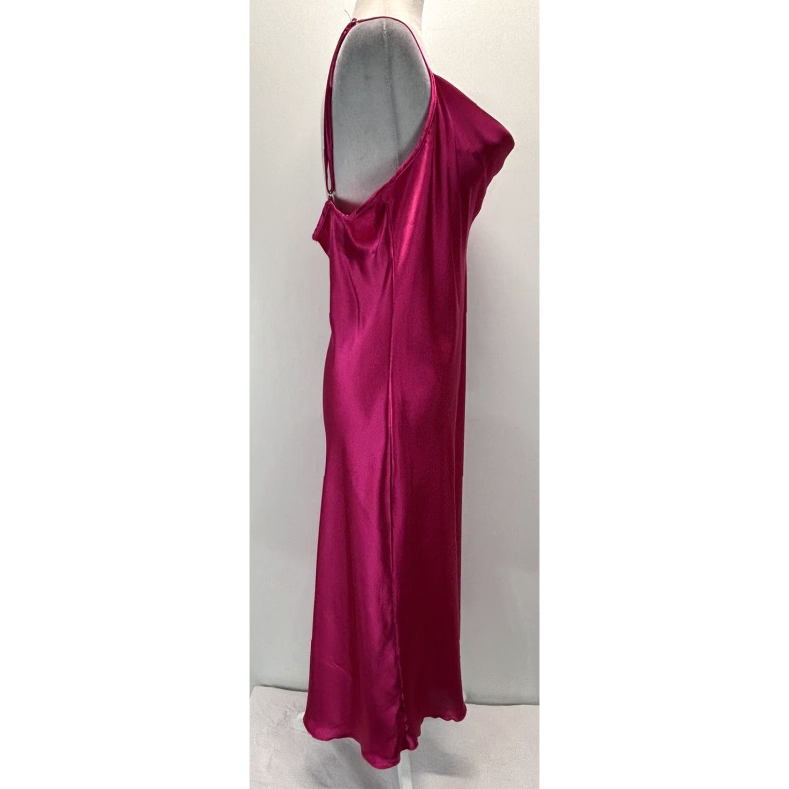 Bebe Vtg bebe Satin Midi Slip Dress Sz Large Pink Draped Y2K 90’s Made USA Size L / US 10 / IT 46 - 4 Thumbnail