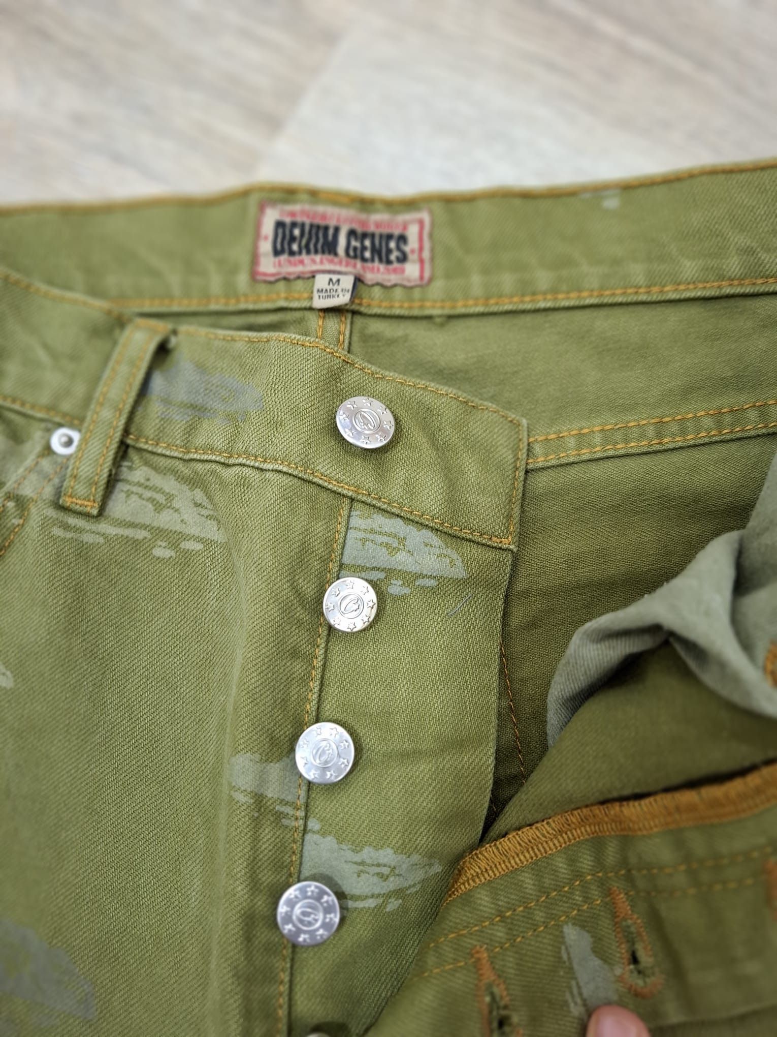 Corteiz Alcatraz Pattern Denim Jeans Khaki Size US 32 / EU 48 - 10 Thumbnail
