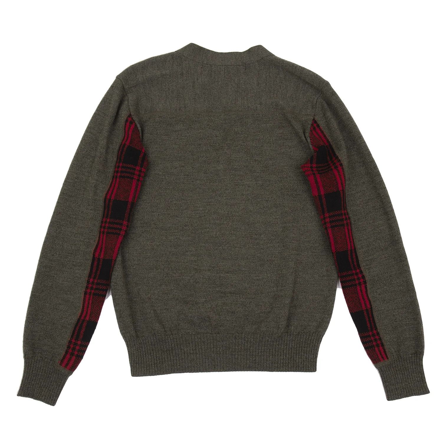 Junya Watanabe Checkerboard Knit Cardigan in Olive Green, Size S Size US S / EU 44-46 / 1 - 1 Thumbnail