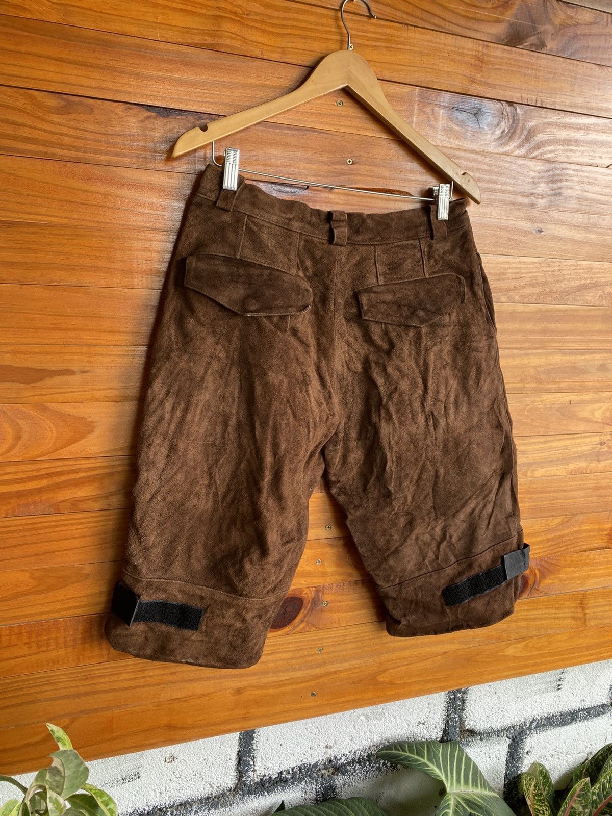 Vintage Scheme Warriors Suede Leather Biker Shorts