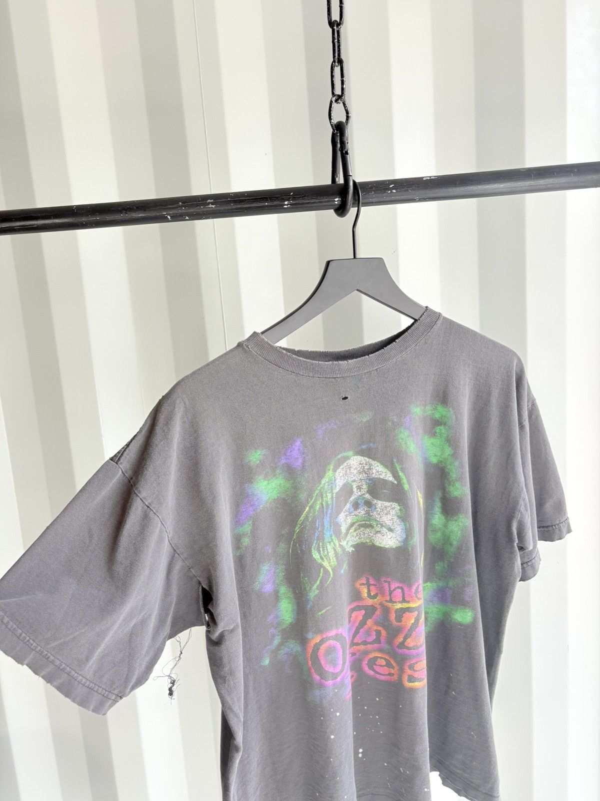 Vintage Thrashed Ozzy Osbourne Faded Distressed Shirt GRUNGE Band Size US XL / EU 56 / 4 - 2 Thumbnail