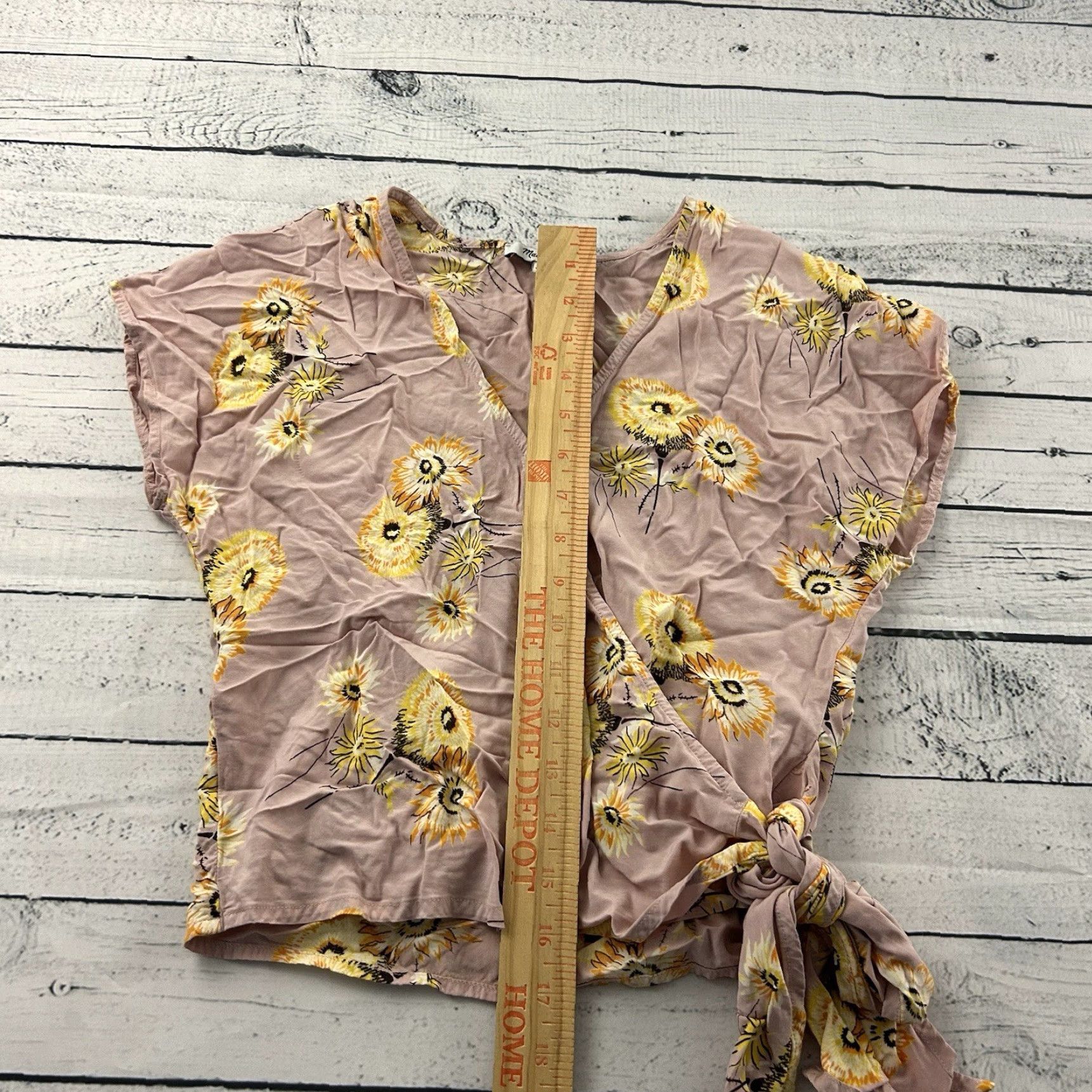 Madewell Madewell Cross Front Floral Short Sleeve Top Women XS Pink Size XS / US 0-2 / IT 36-38 - 3 Thumbnail