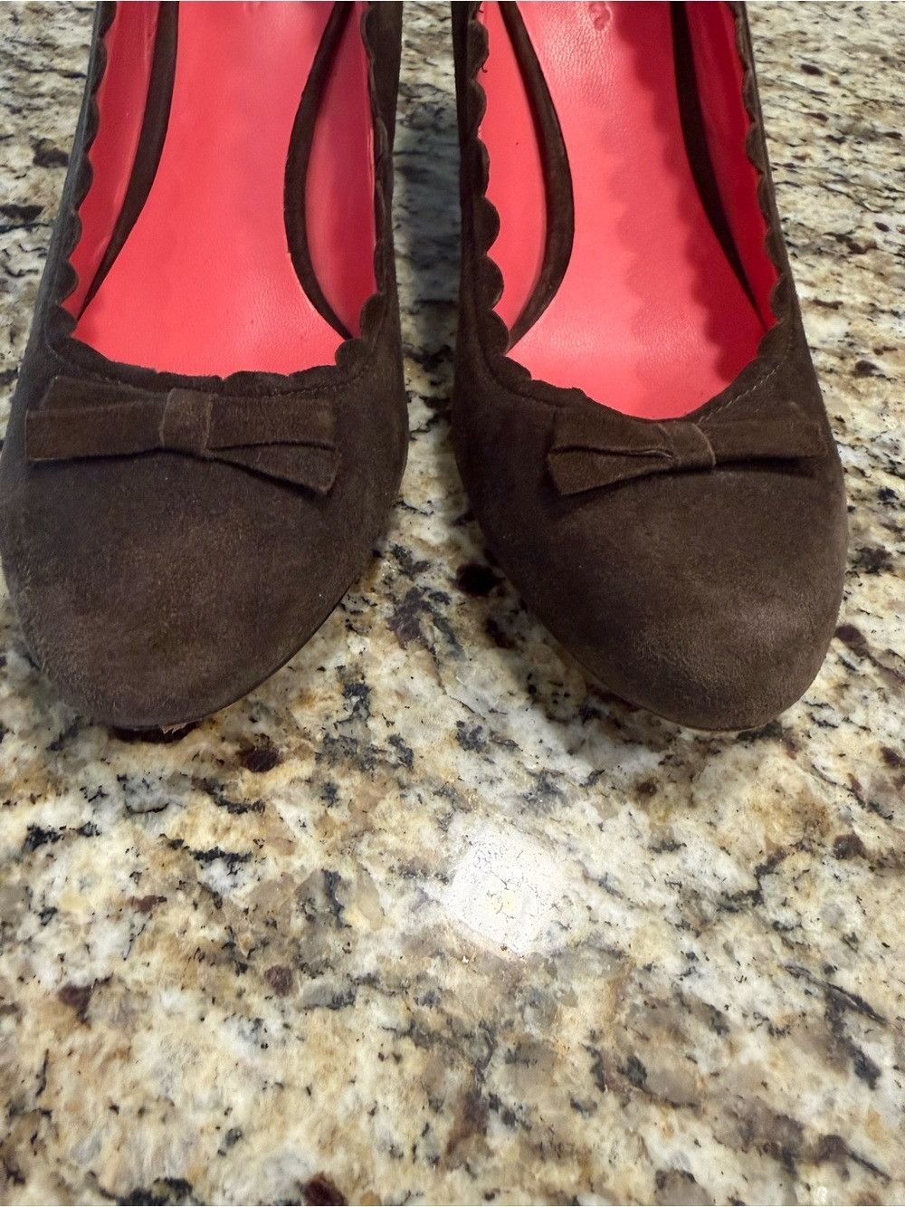 Boden Boden brown suede leather scallop trim heels rockabilly 39 Size US 7.5 / IT 37.5 - 2 Thumbnail