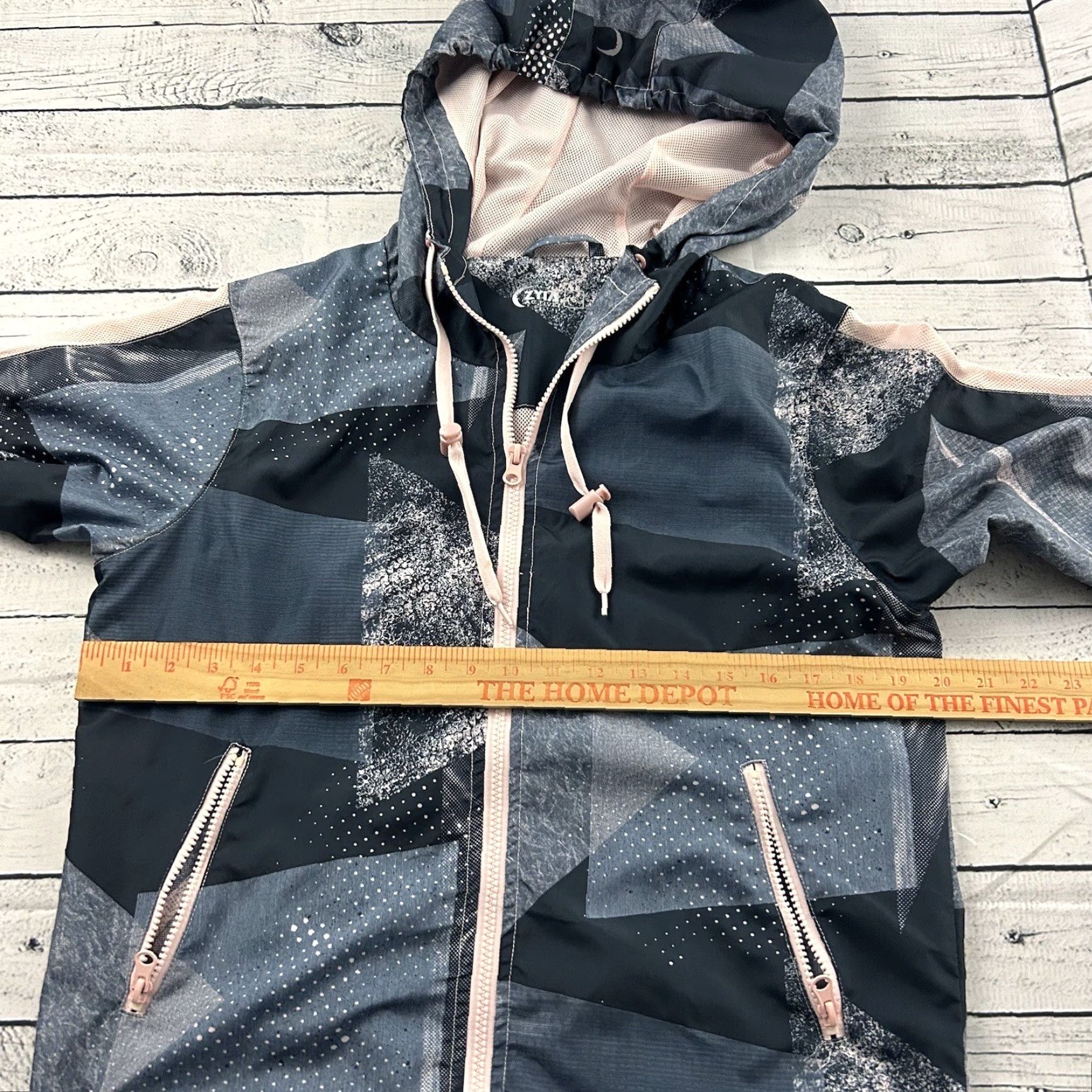 Vintage ZYIA Active Full Zip Hooded Windbreaker Jacket Women's Small Blue Pink Size S / US 4 / IT 40 - 5 Thumbnail
