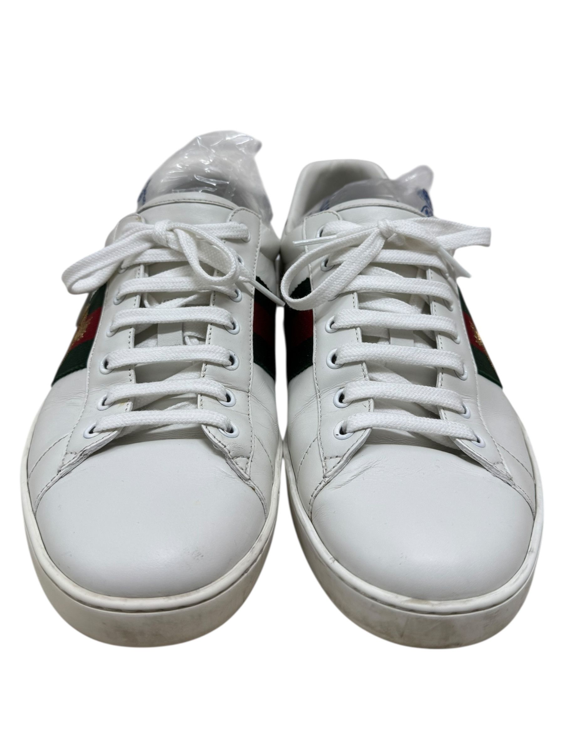 Gucci Gucci White Bee Green & Red Striped Ace Sneakers Size US 12 / EU 45 - 2 Thumbnail