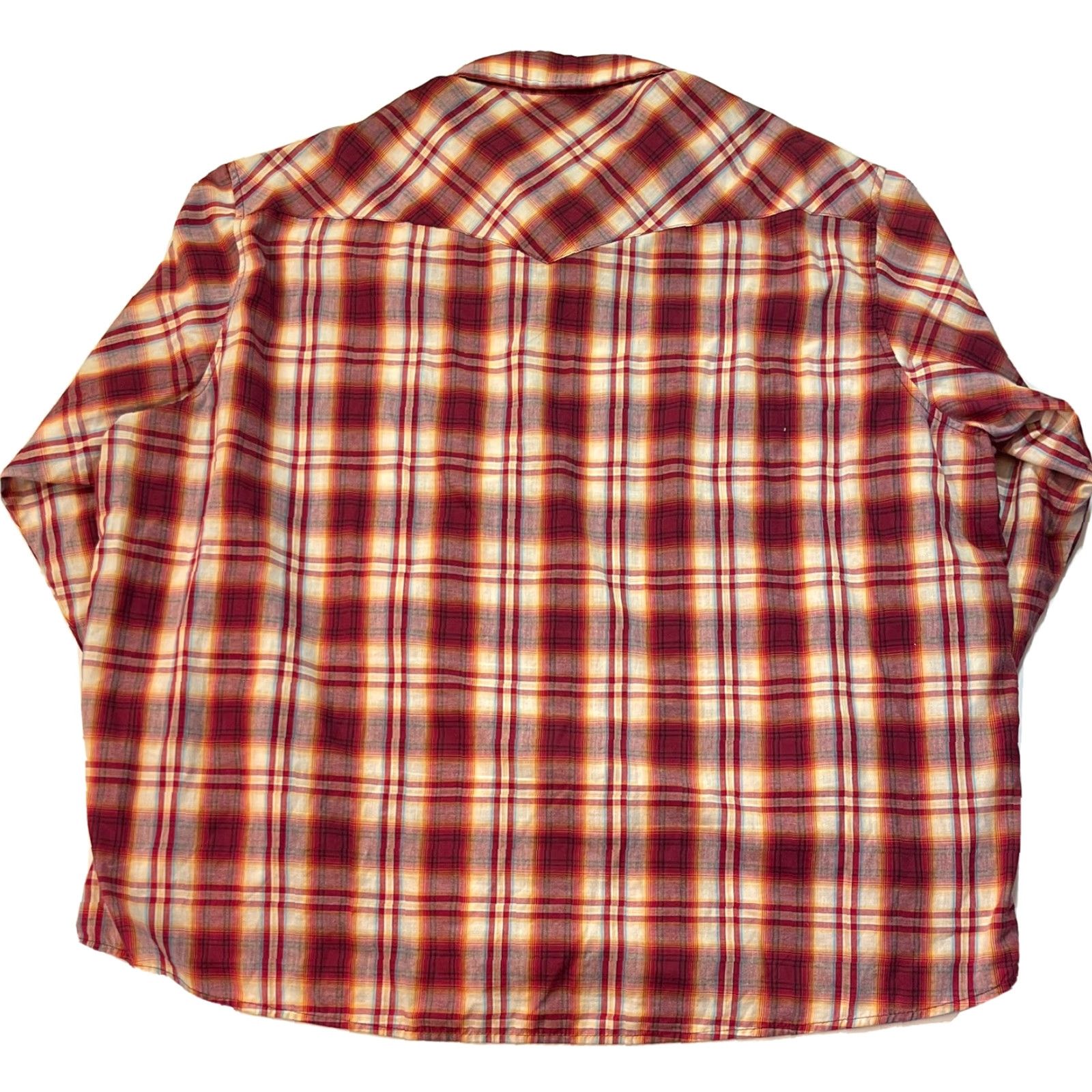 Wrangler VINTAGE Wrangler Western Long Sleeve Shirt Pearl Snap Casual Plaid Red 2XL Mens Size US XXL / EU 58 / 5 - 4 Thumbnail