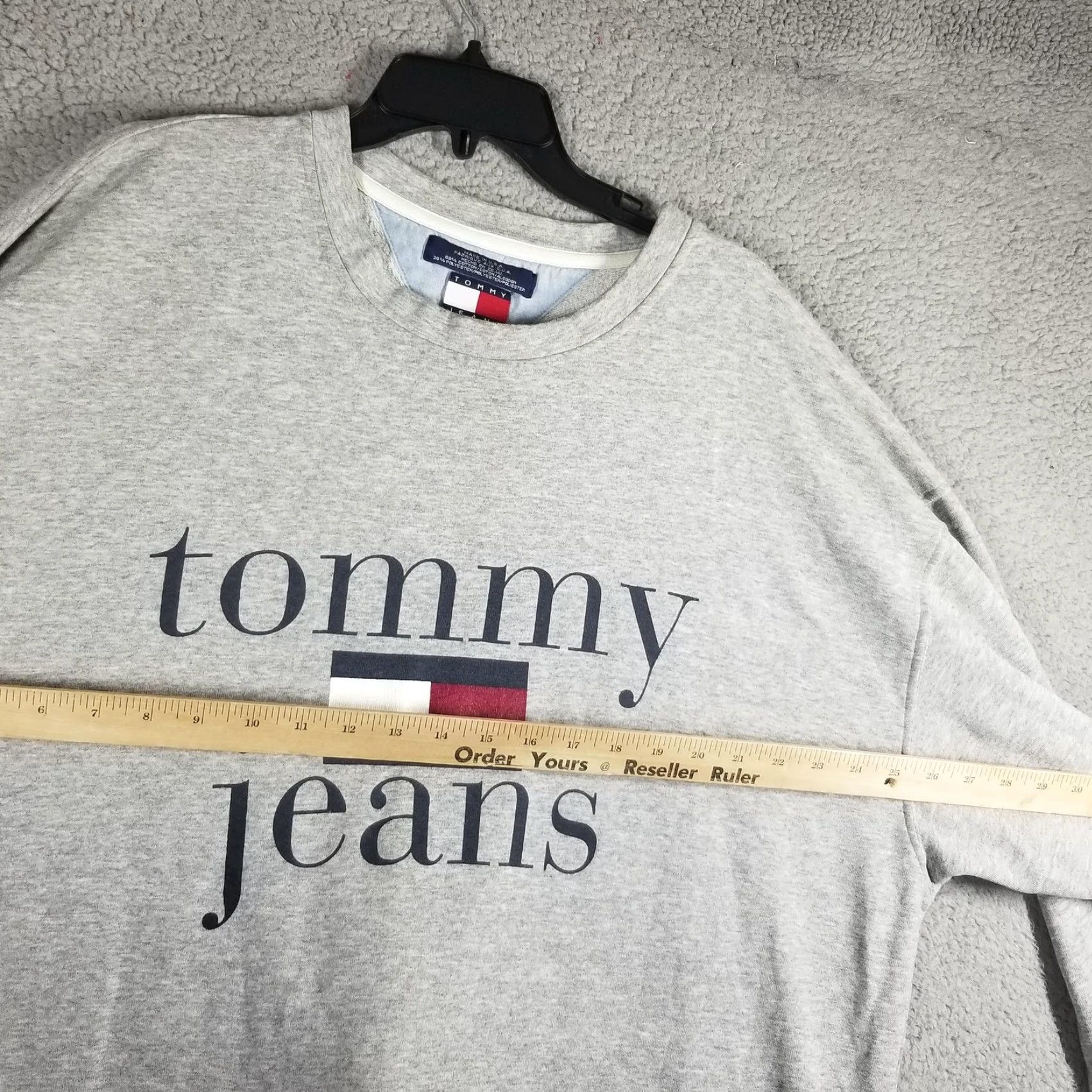Spell Vintage Tommy Jeans Sweater Mens Large Crewneck Pullover Spell Out Made USA 90s Size US L / EU 52-54 / 3 - 7 Thumbnail