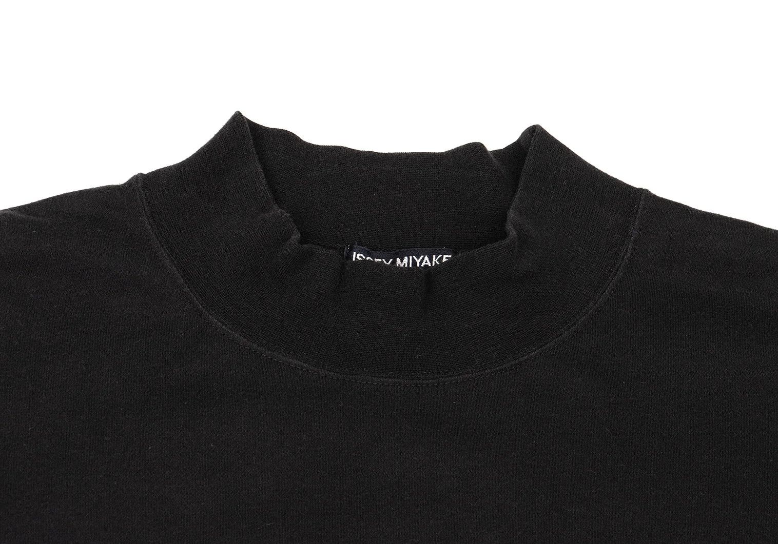 Issey Miyake Cotton Mock Neck T-shirt in Black Size US M / EU 48-50 / 2 - 4 Thumbnail