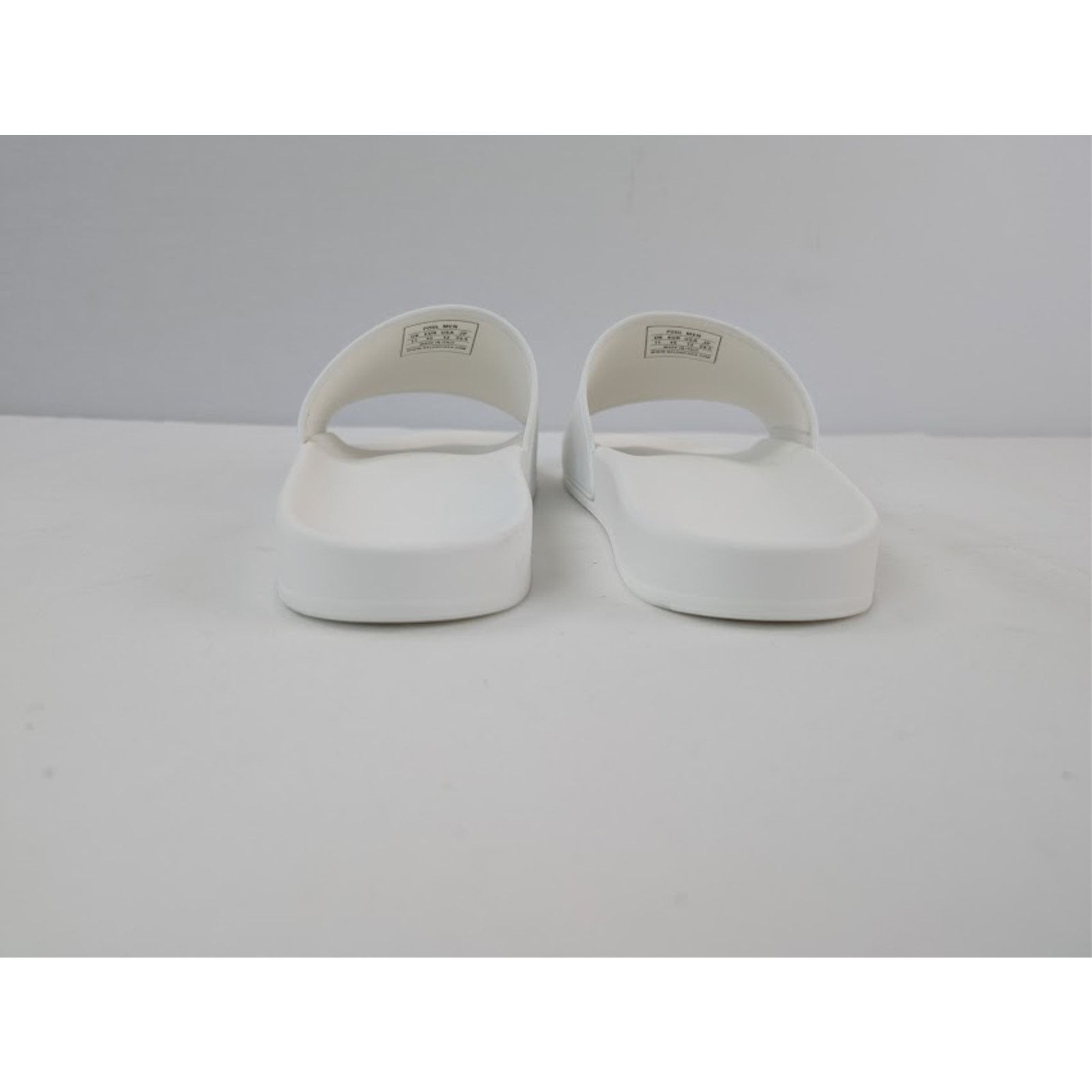 Balenciaga o1rshd1 Q:2 / Rubber Logo Pool Slide Sandals White / Black Size US 14 / EU 47 - 11 Thumbnail