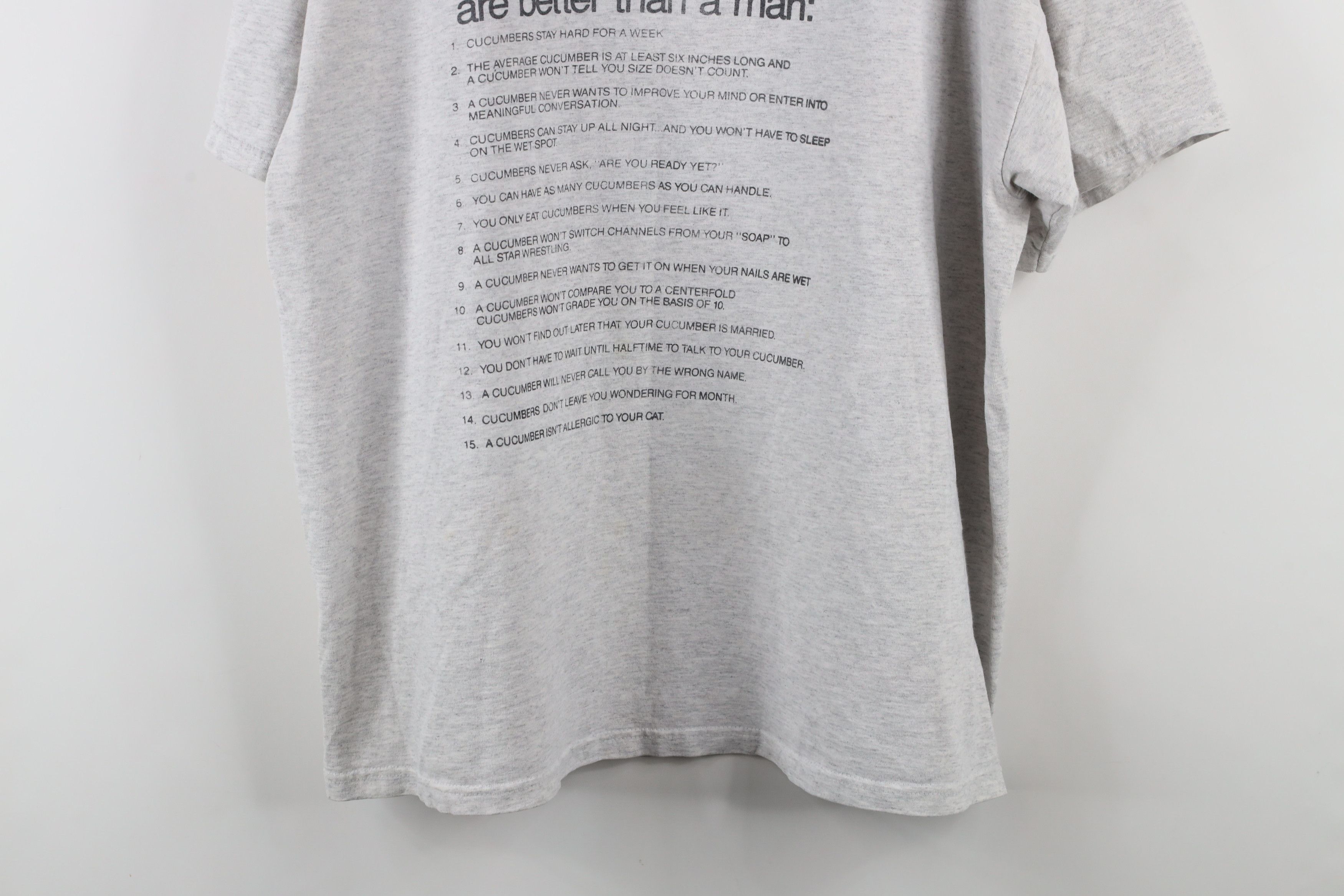 Vintage Vintage 90s Reasons A Cucumber Is Better Than A Man T-Shirt Size XL / US 12-14 / IT 48-50 - 3 Thumbnail