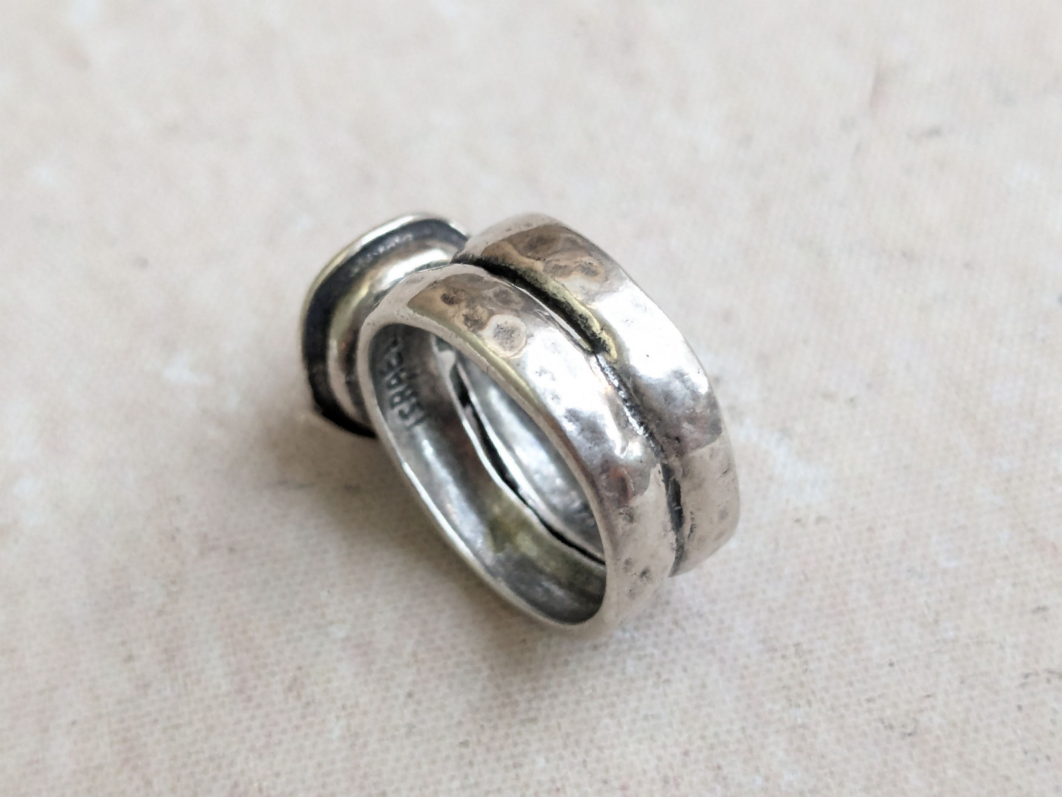 Sterling Silver Didae Sterling Silver Ring Pink Pearl 8.25 Hammered Size ONE SIZE - 9 Thumbnail