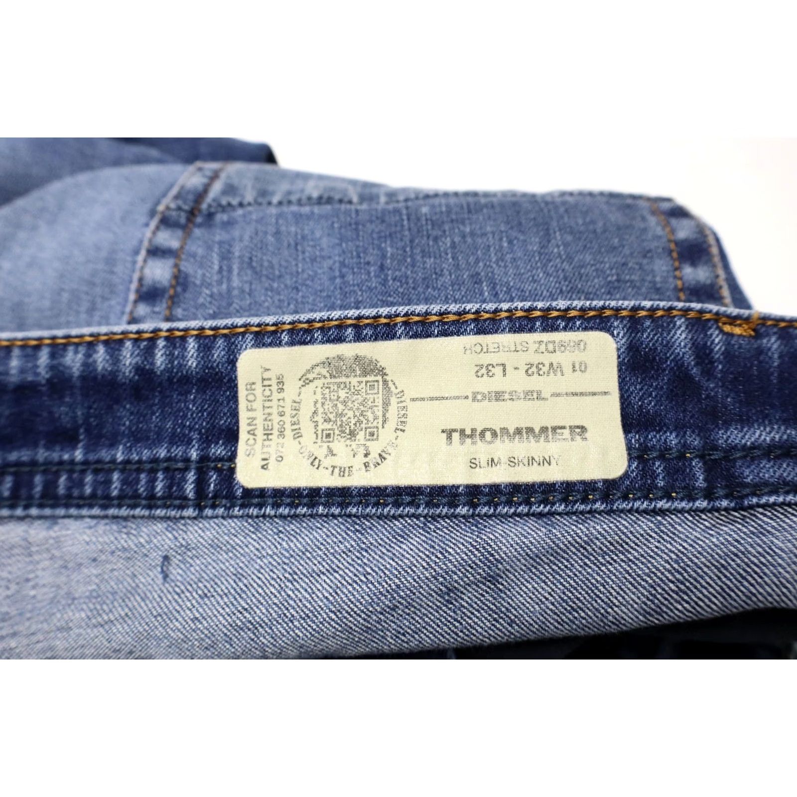 Diesel DIESEL Thommer Slim Skinny Stretch 069DZ Jeans Men's W32/L32 Faded Distressed Blue Denim Skinny Jeans Men W32/L32 Denim Jeans Skiny Stretch Size US 32 / EU 48 - 6 Thumbnail