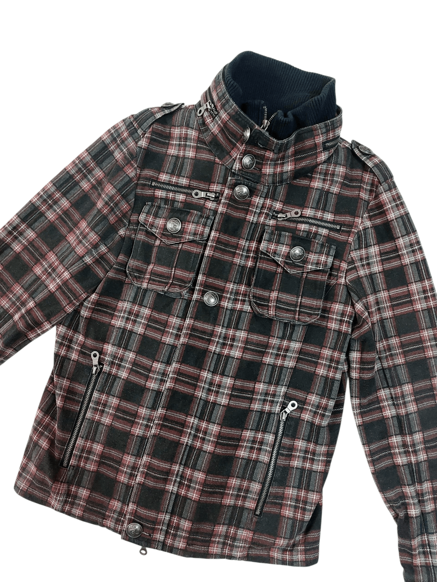 ジャケット・アウター IN THE ATTIC Check multi-pocket jacket In the Attic Multipocket Coat Jacket - Etsy