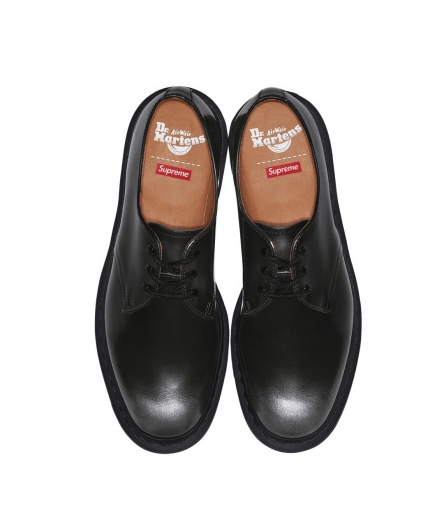 Dr. Martens × Supreme Supreme Dr. Martens 1461 3-Eye Shoe Wear Away Pack Black Size US 12 / EU 45 - 4 Thumbnail