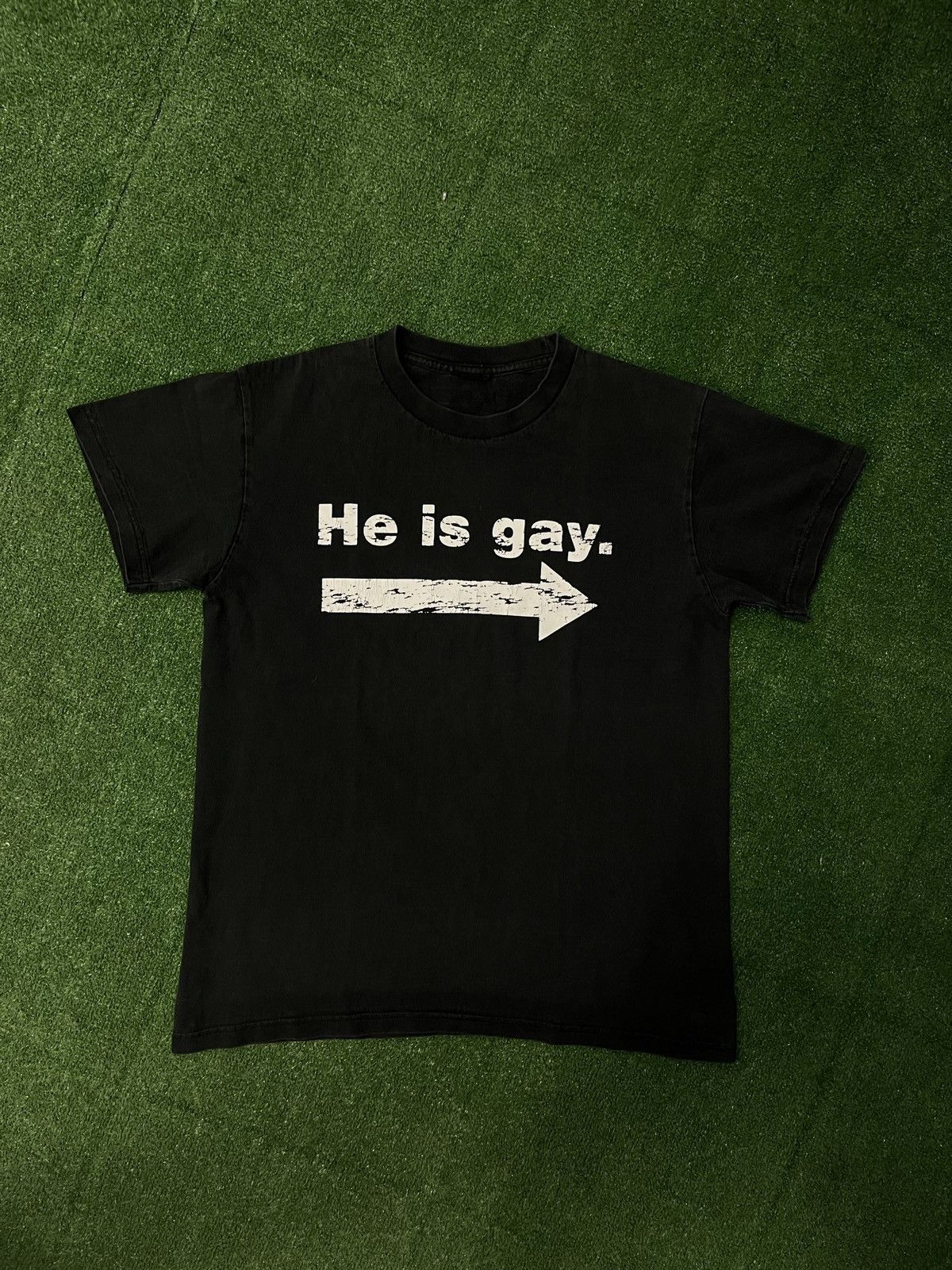 Pre-owned Humor X Vintage Y2k Humor He Is Gay My Friend Japan T Shirt In Black