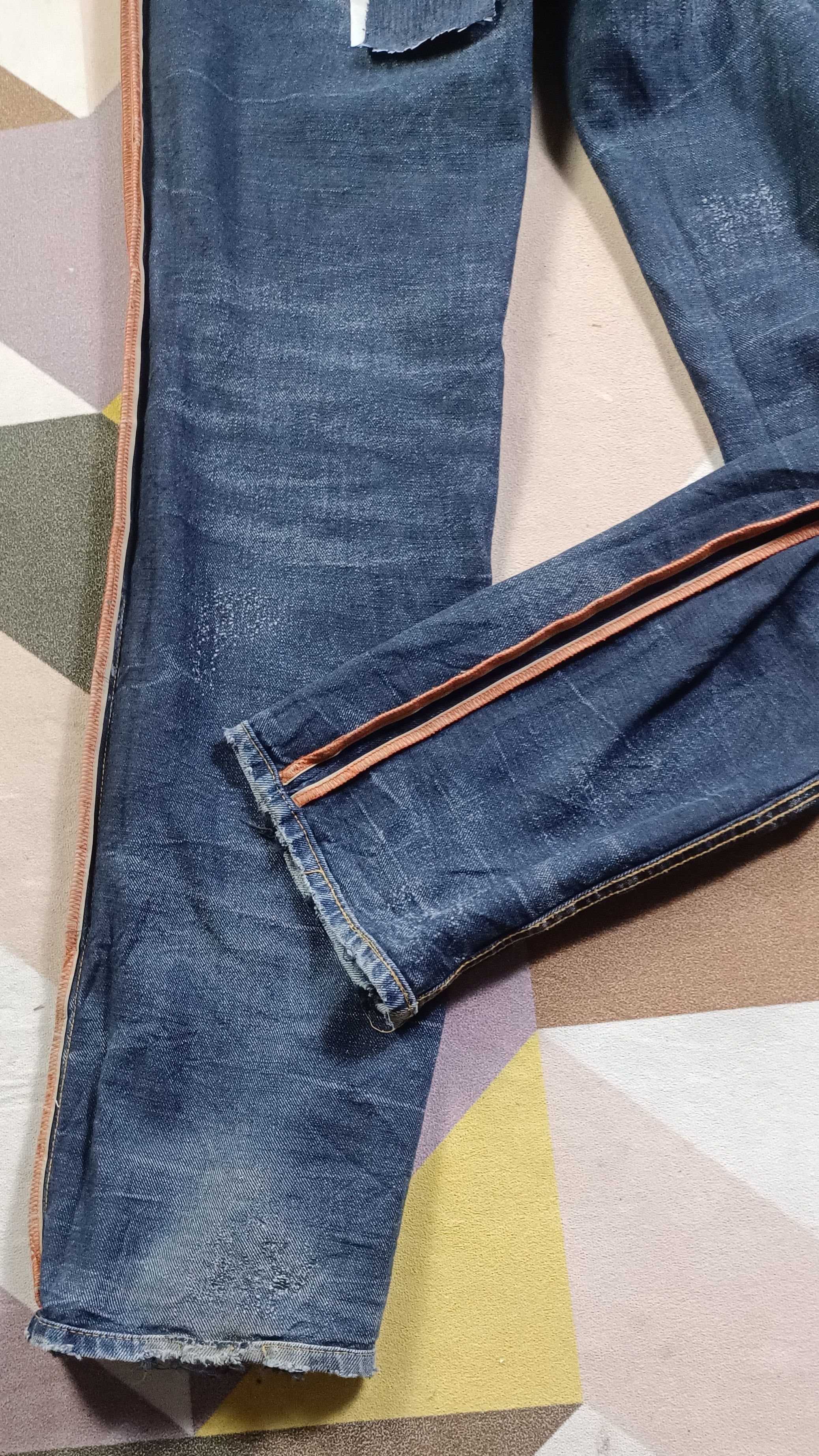 If Six Was Nine × Japanese Brand Army Of no! Honeycomb Distressed Jeans Size US 31 - 6 Thumbnail