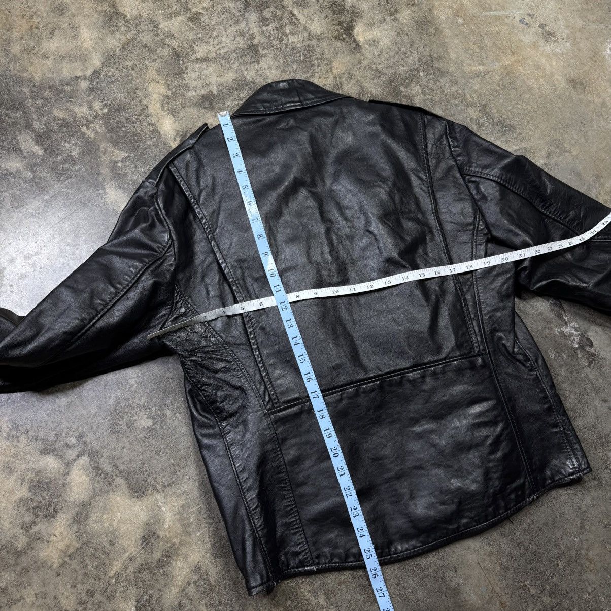 Vintage vintage 80s black leather zip up biker motorcycle jacket Size US M / EU 48-50 / 2 - 6 Thumbnail