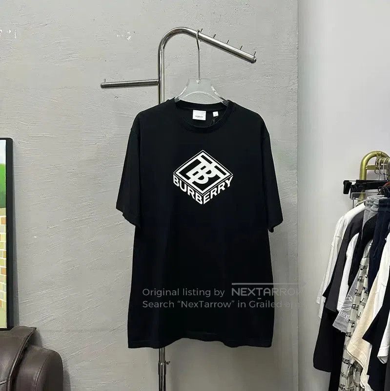 Burberry Burberry Black Cotton Logo Men's T. Size US M / EU 48-50 / 2 - 1 Thumbnail