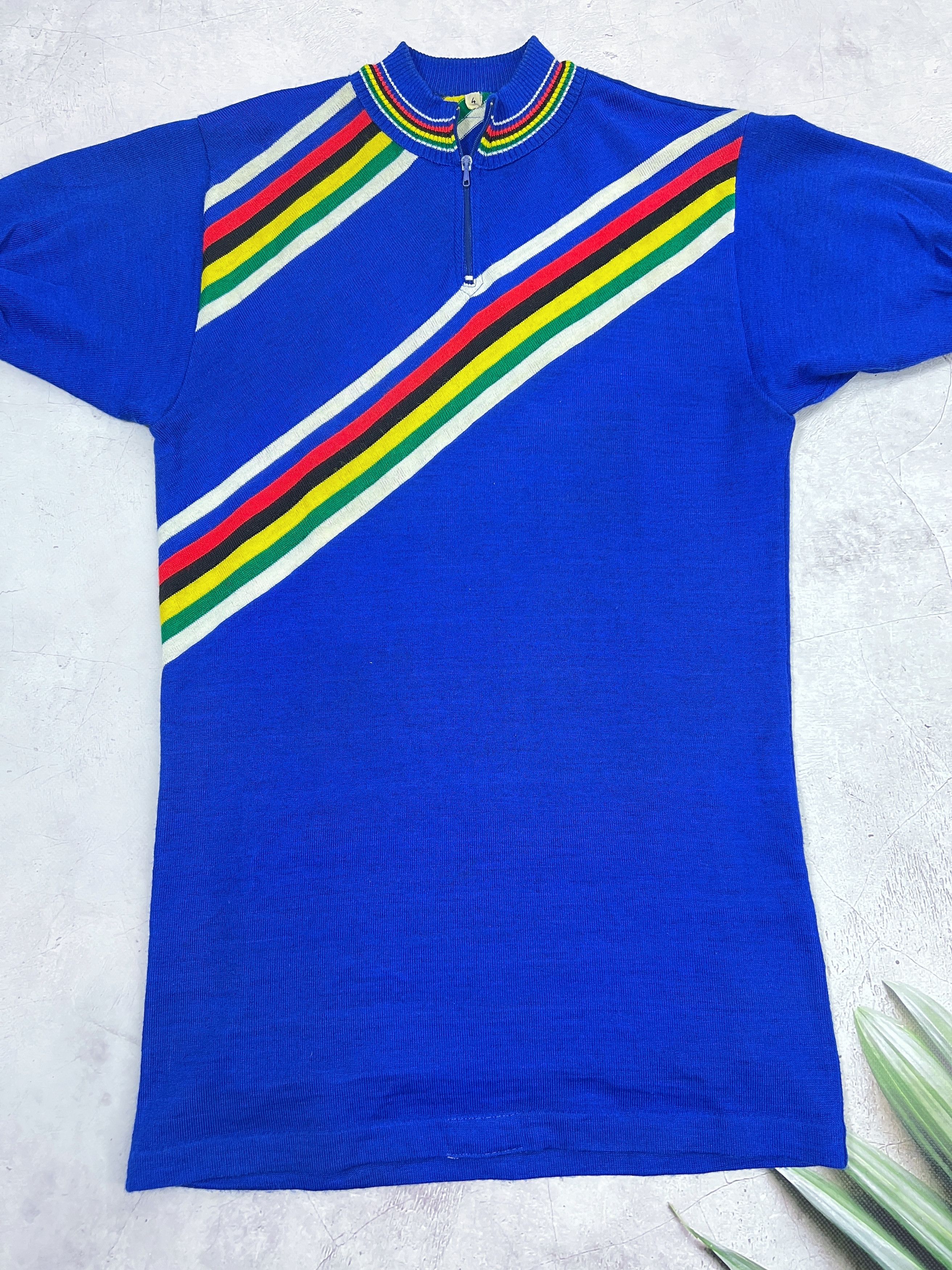 Sports Specialties × Vintage 80s Rainbow Сycling Jersey Italy Team Moa Sport Size US S / EU 44-46 / 1 - 2 Thumbnail