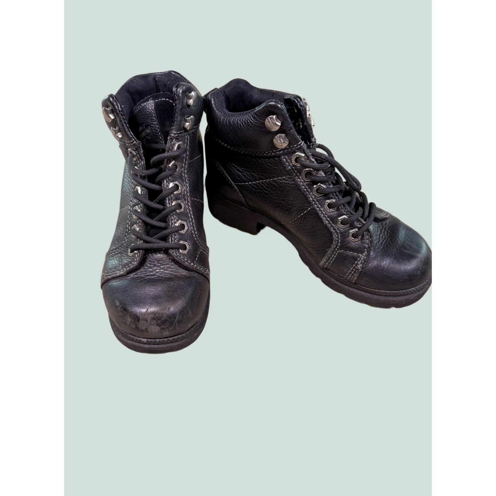 Harley Davidson Harley-Davidson Women's Tyler Chukka Boots Black Leather Size 6 M D84280 Size US 6 / IT 36 - 1 Thumbnail