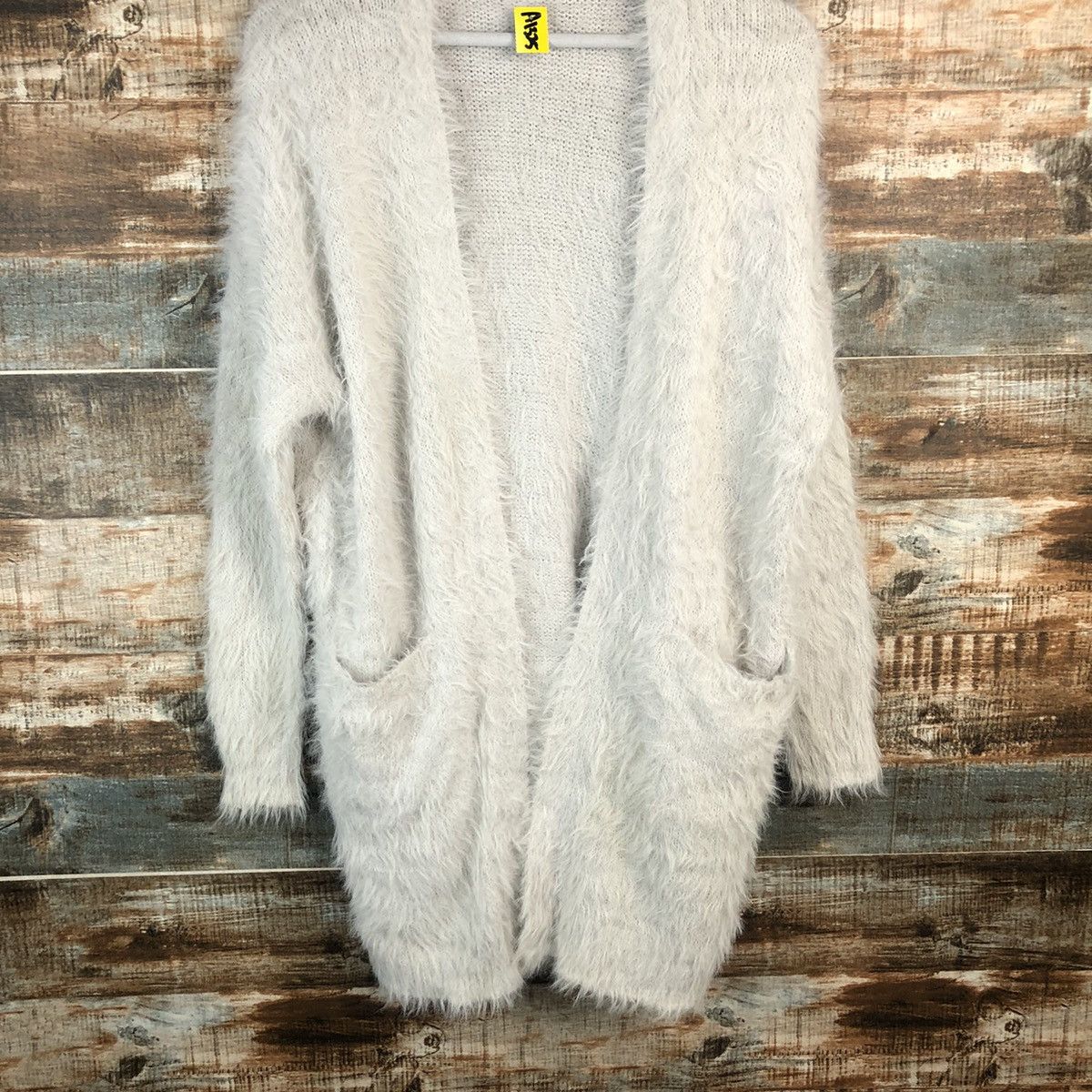Homespun Knitwear Archives Grey fur mohair shaggy Cardigan Knitwear #A1325 Size M / US 6-8 / IT 42-44 - 3 Thumbnail