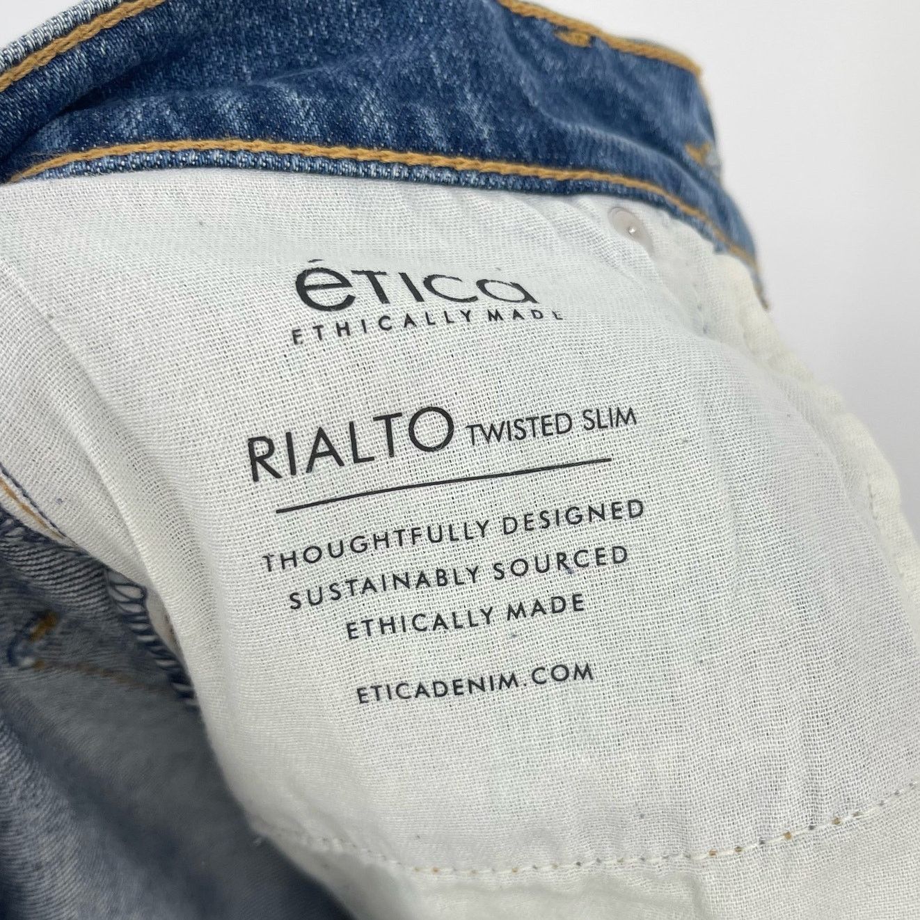 ETICA Etica | Twisted Seam Slim Split Hem Jeans Riverside Wash 26 Size 26" / US 2 / IT 38 - 14 Thumbnail
