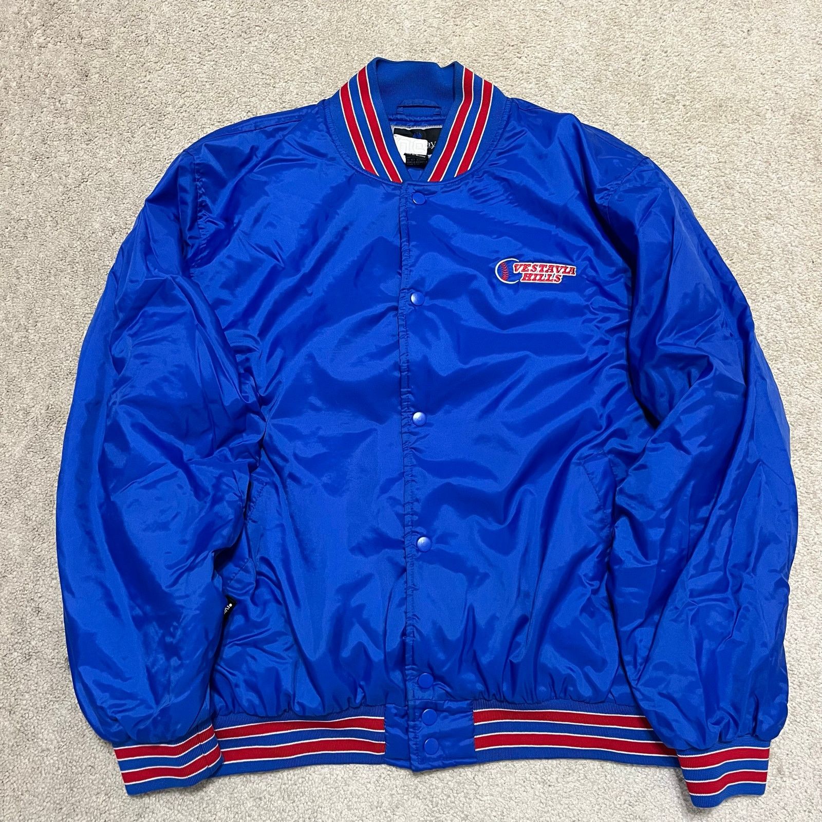 Holloway Vintage Vestavia Hills Blue Satin Varsity Jacket XL Size US XL / EU 56 / 4 - 1 Thumbnail