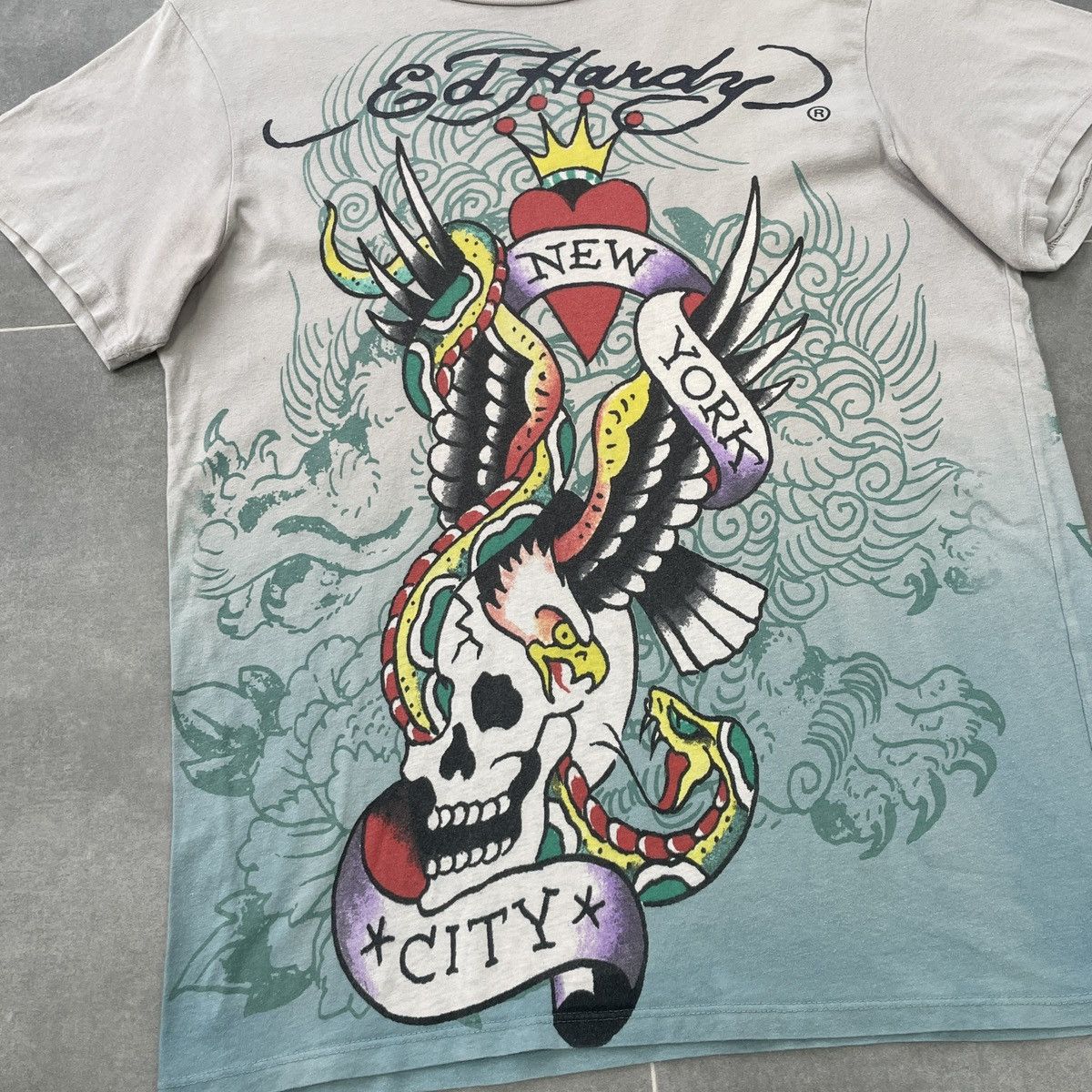 Christian Audigier × Ed Hardy Ed Hardy by Christian Audigier Skull New York T-Shirt Size M Size US M / EU 48-50 / 2 - 6 Thumbnail