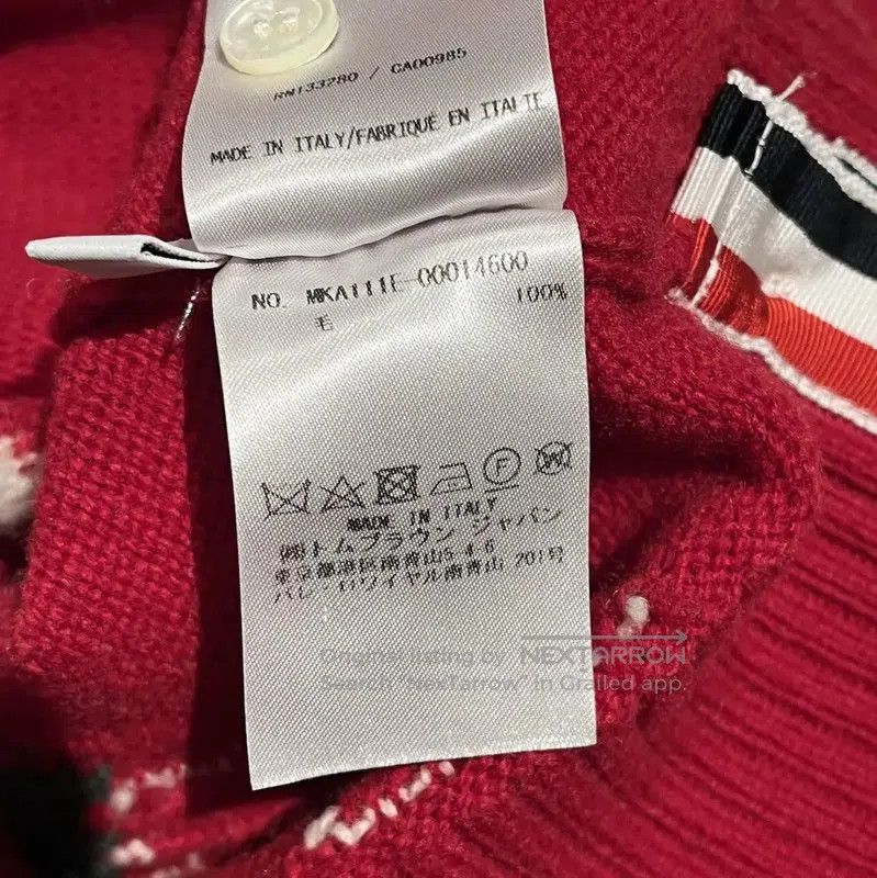 Thom Browne Thom Browne Red Wool Patterned Sweater . Size S / US 4 / IT 40 - 6 Thumbnail