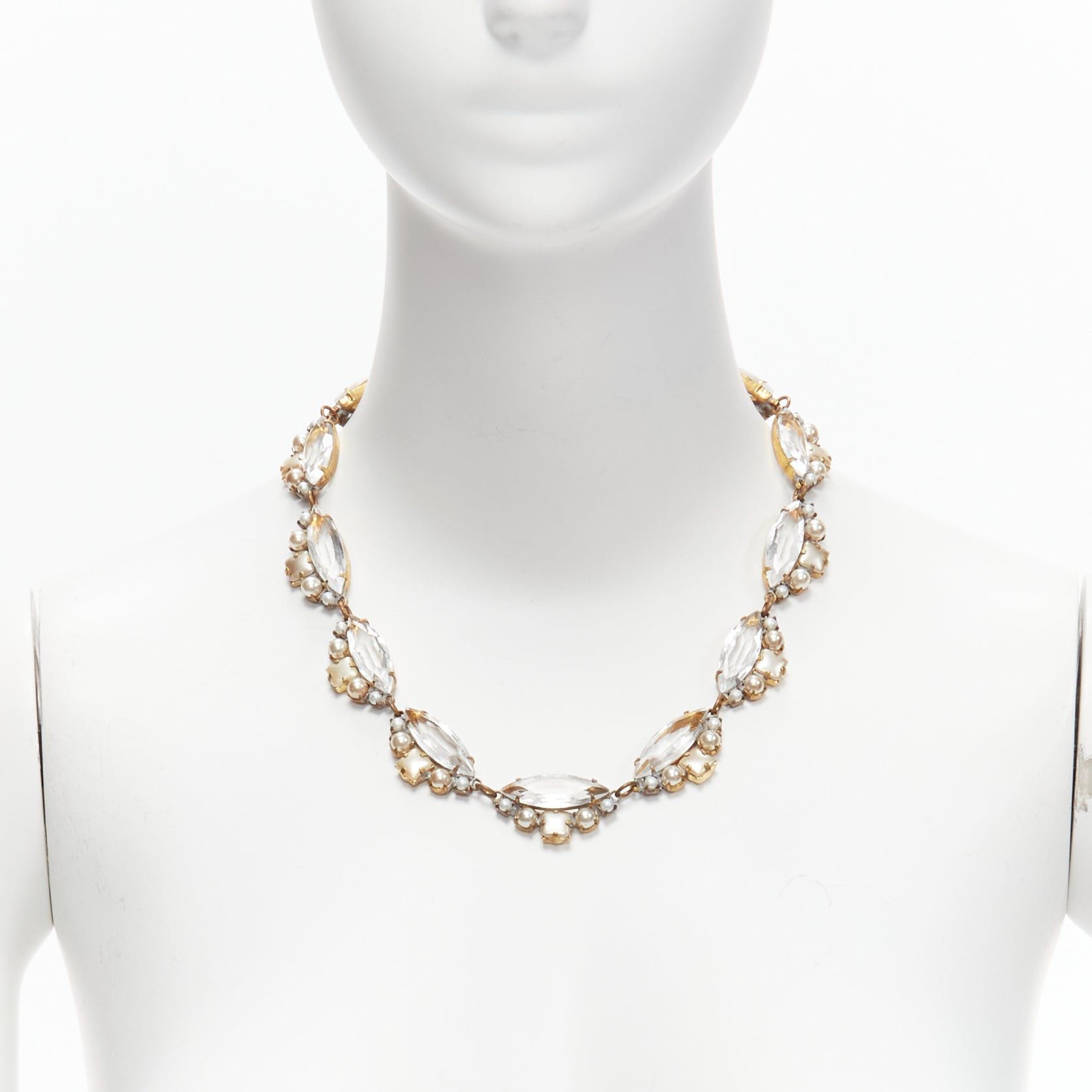 Meadham Kirchhoff rare MEADHAM KIRCHHOFF Lilien Czech Runway crystal pearl studs necklace Size ONE SIZE - 1 Thumbnail