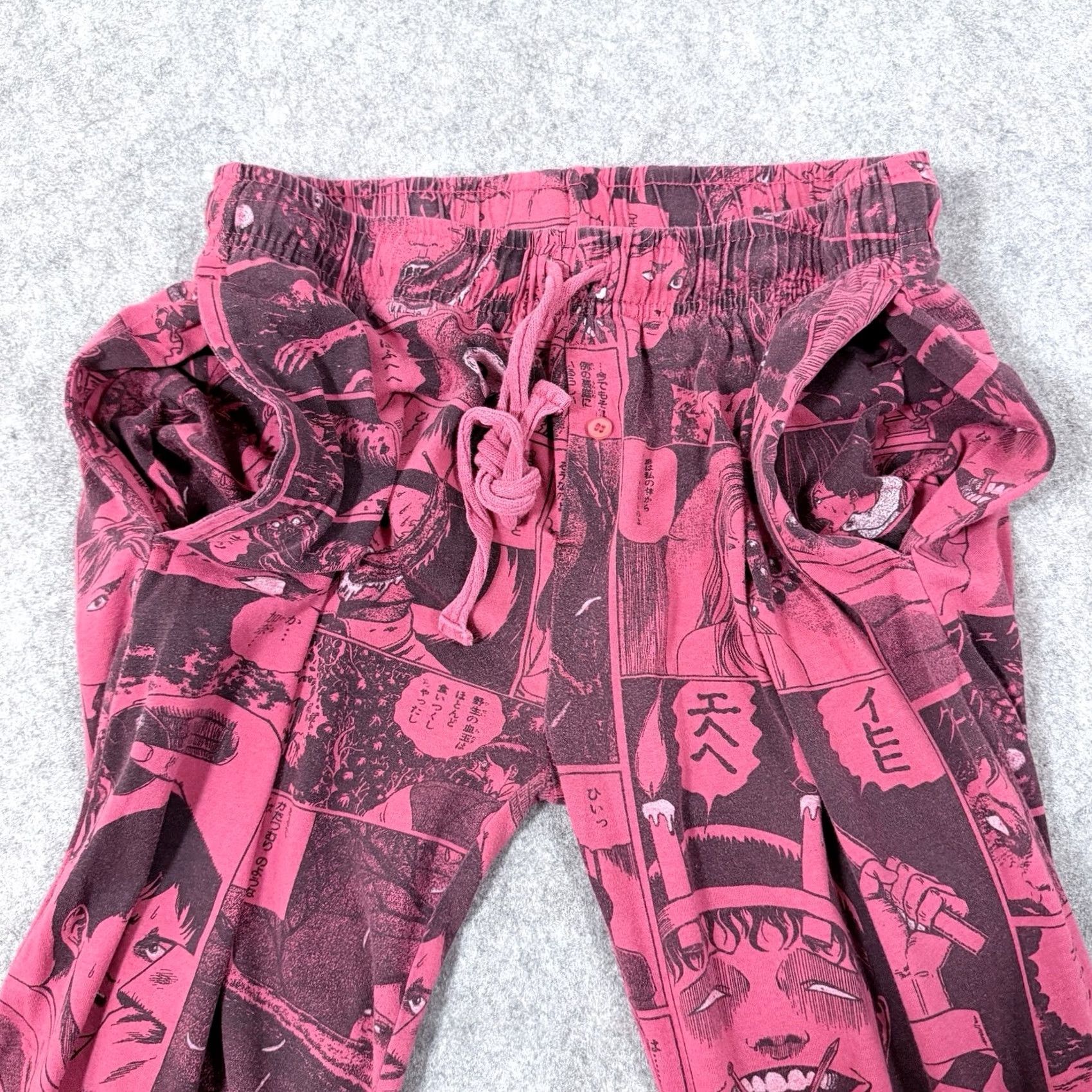 Vintage Junji Ito Collection Pajama Pants Unisex Adult Sz Small Red Anime Cartoon Size US 29 - 4 Thumbnail