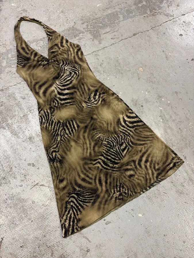 Roberto Cavalli FW2001 Roberto Cavalli Faded Safari Zebra Dress Size M / US 6-8 / IT 42-44 - 2 Thumbnail