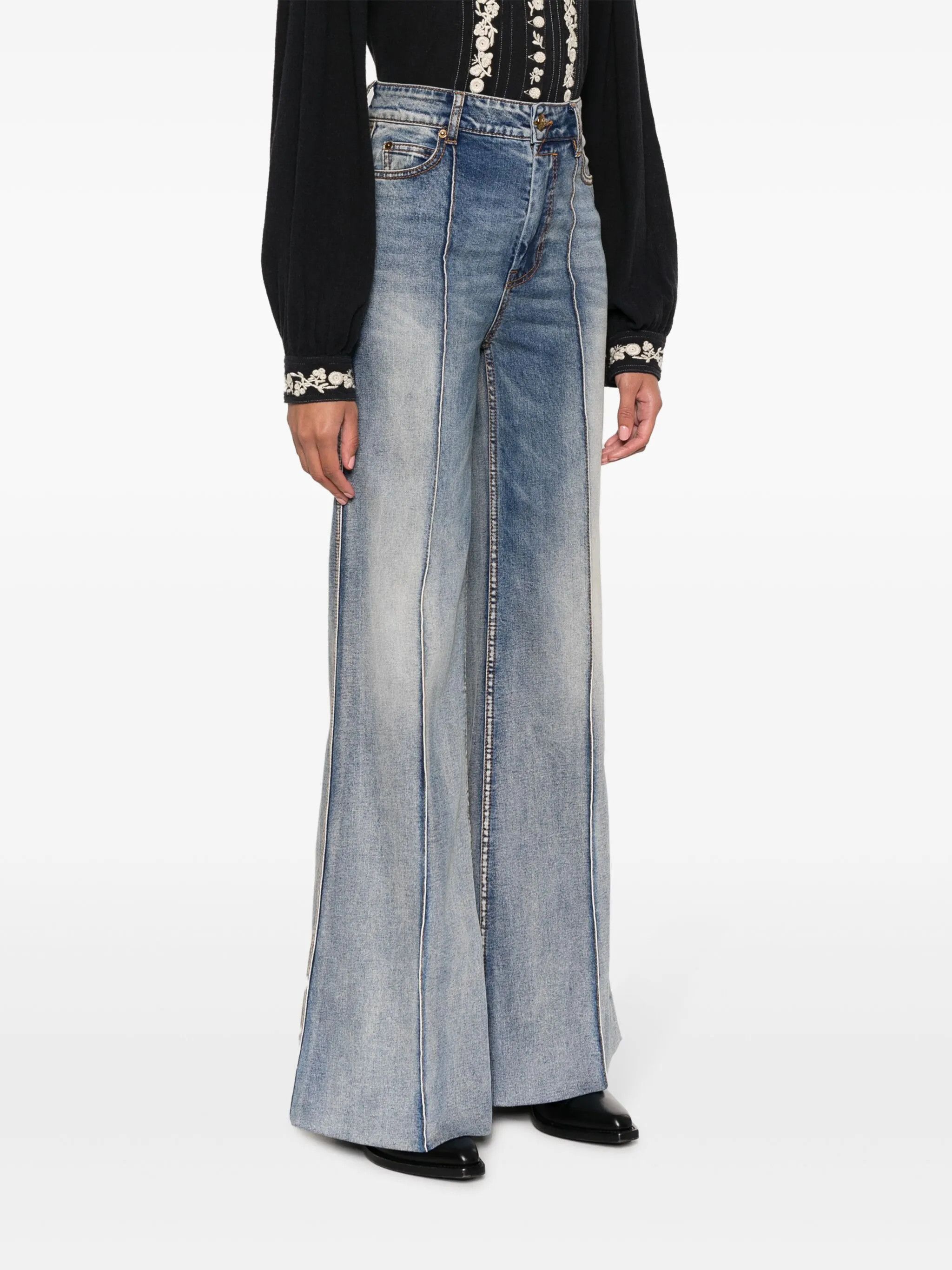 Zimmermann oc11z0225 Luminosity Wide-Leg Jeans in Blue Size 25" / US 0 / IT 36 - 3 Thumbnail