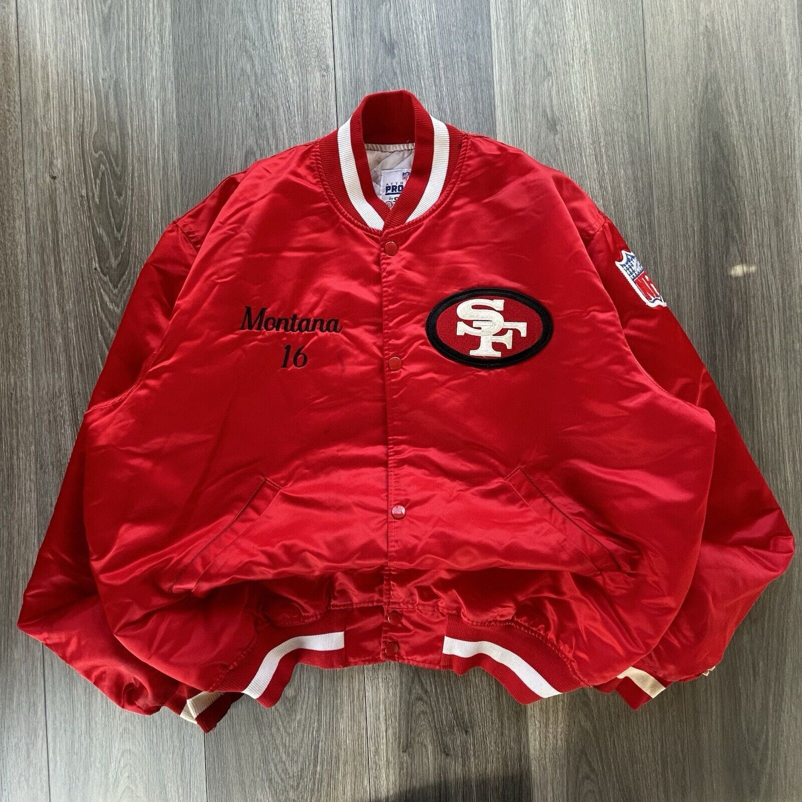 Starter San Francisco 49ers Joe Montana Bomber Jacket Super Bowl Size US XL / EU 56 / 4 - 2 Thumbnail