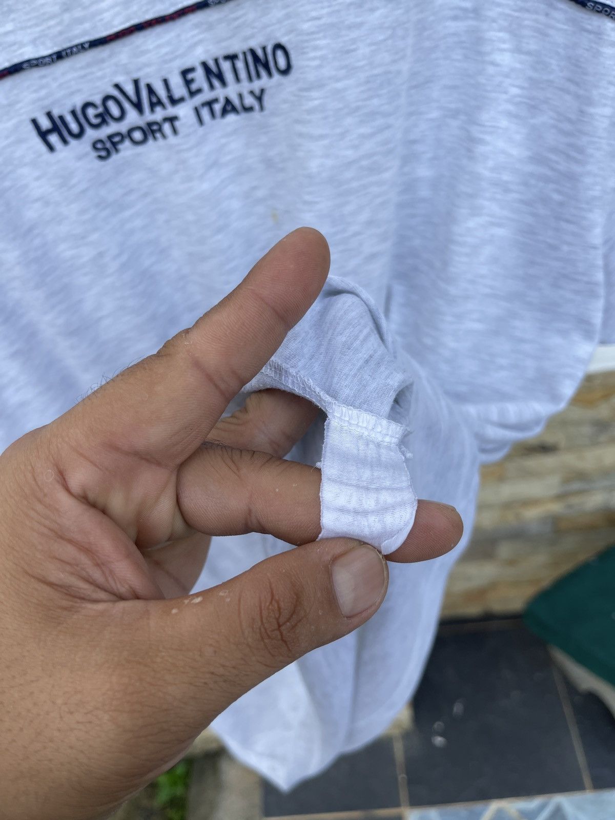 Hugo Last Drop🔥Rare🔥Vtg Hugo Valentino Sport Italy Spell Out Tee Size US XL / EU 56 / 4 - 7 Thumbnail