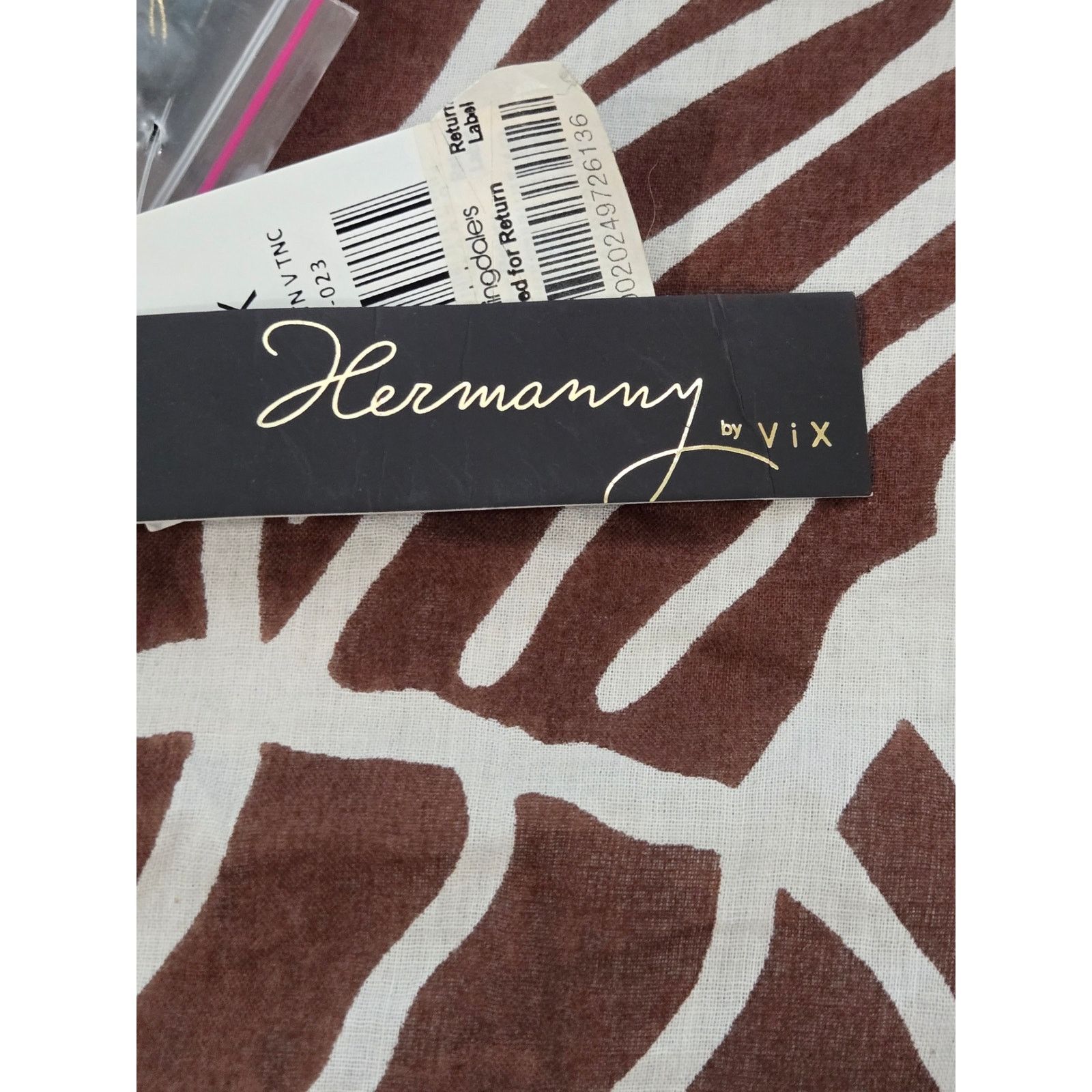 Other Hermanny By Vix Brown Tan Beaded Bodice Swim Cover Up L NWTS Size L / US 10 / IT 46 - 7 Thumbnail