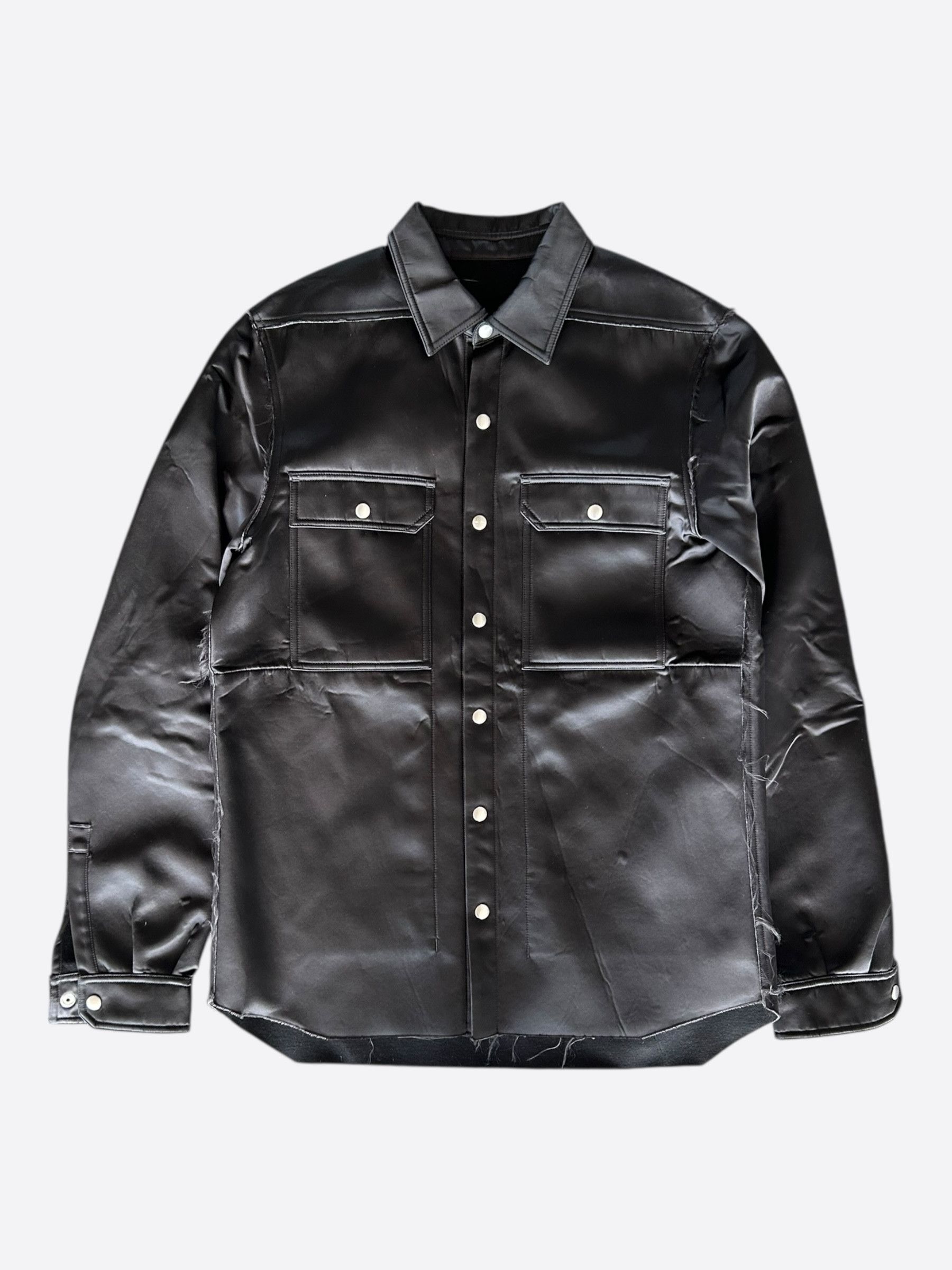 Rick Owens Rick Owens Black Distressed Nylon Overshirt Size US M / EU 48-50 / 2 - 1 Thumbnail