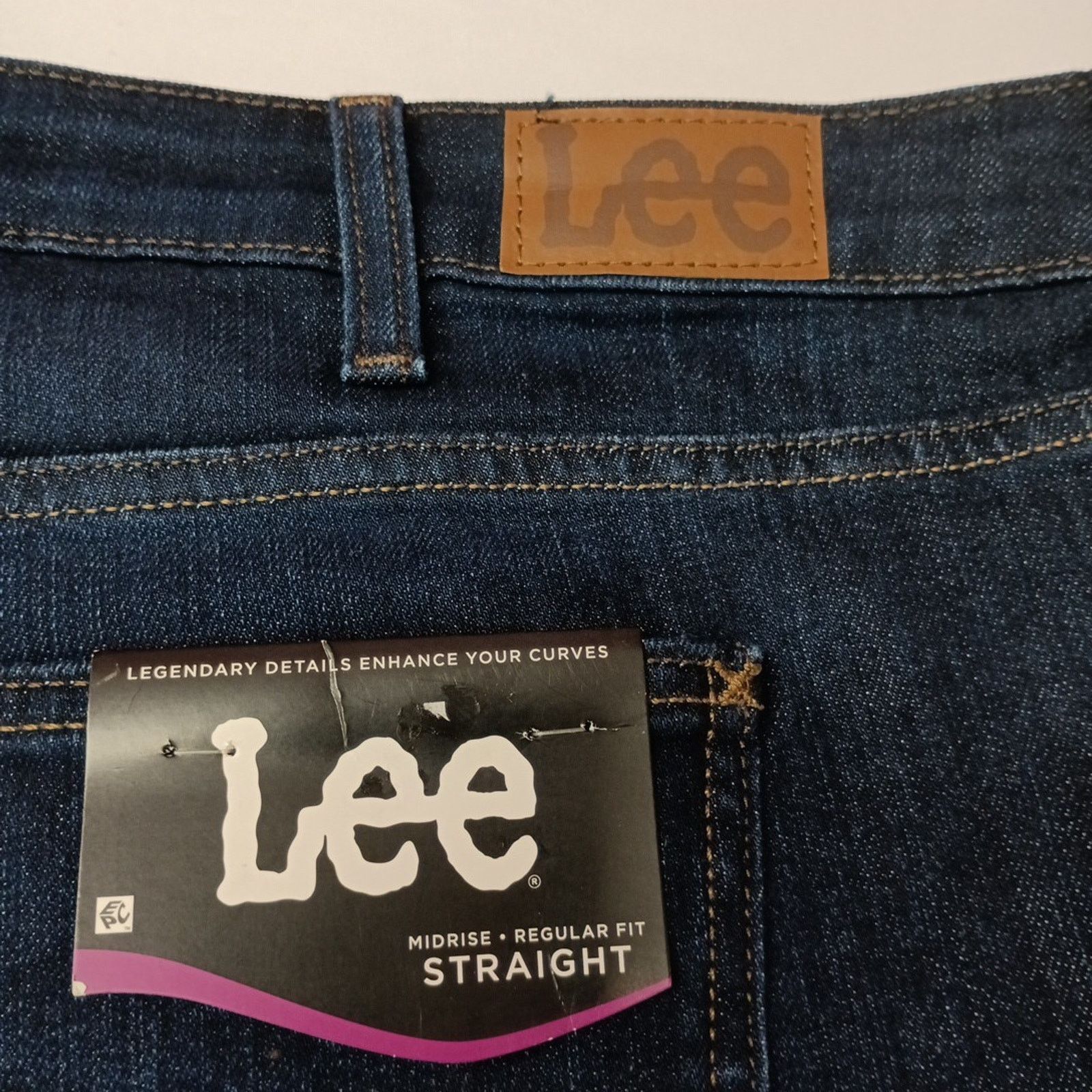 Lee Lee Regular Fit Straight Leg Jeans Women's 24 Medium Blue Size 42" / US 20 - 2 Thumbnail