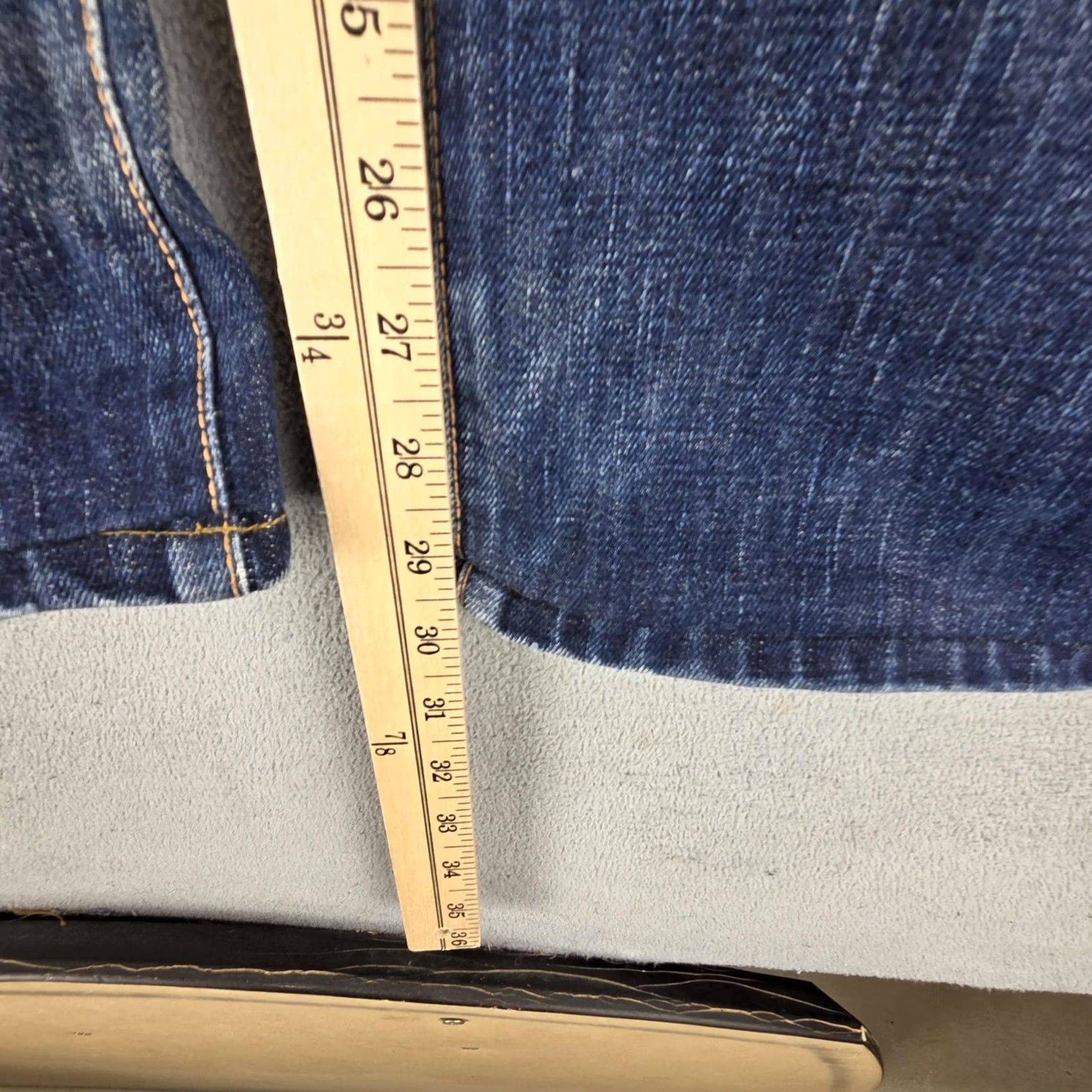 Edwin Edwin Jeans Mens 33x30 Blue Regular Straight 505 Denim Honeycomb Whiskers Fits Size US 33 - 4 Thumbnail