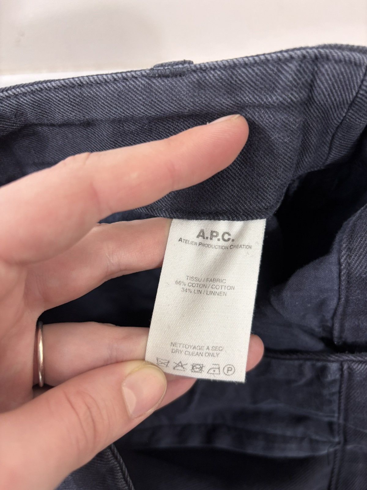 A.P.C. A.P.C. Rue Madame Paris Men’s Navy Blue Cotton Linen Pants Size US 30 / EU 46 - 11 Thumbnail